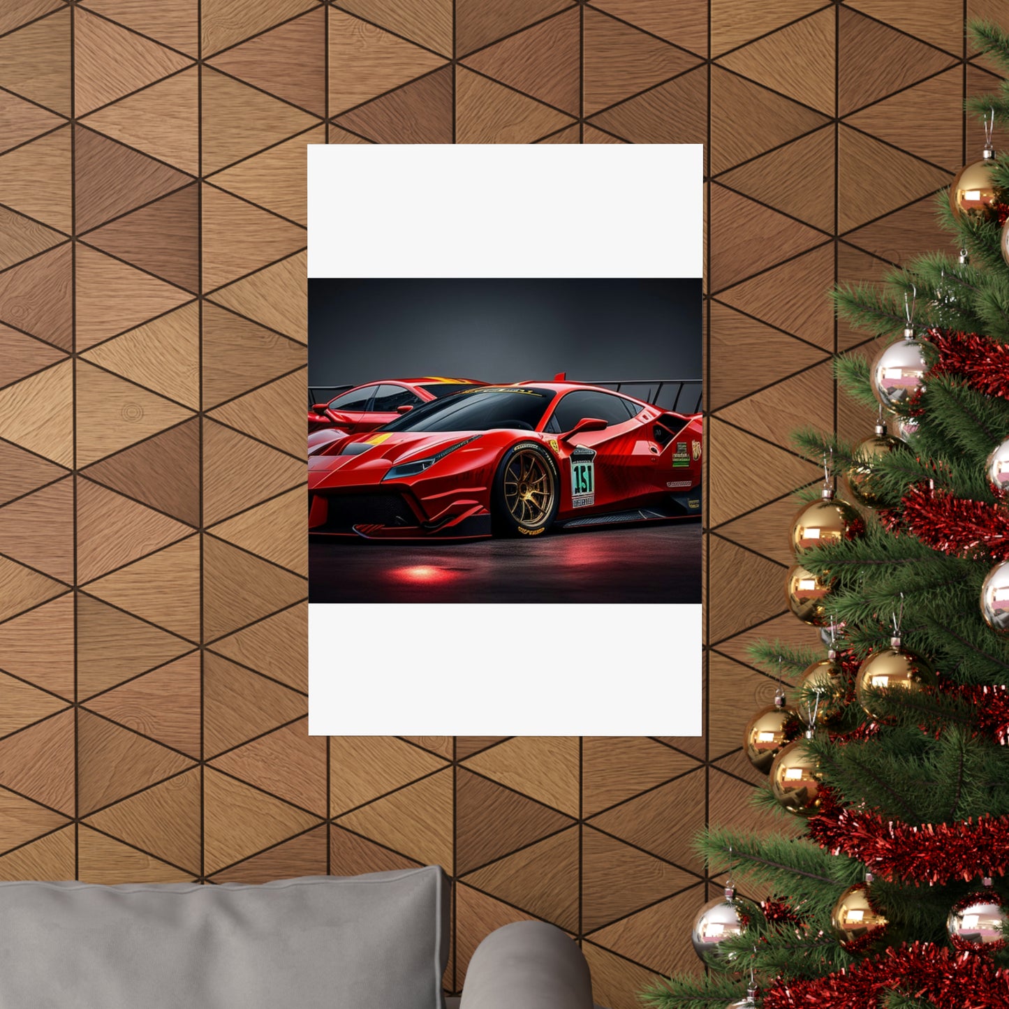 Premium Matte Vertical Posters Ferrari Red 2