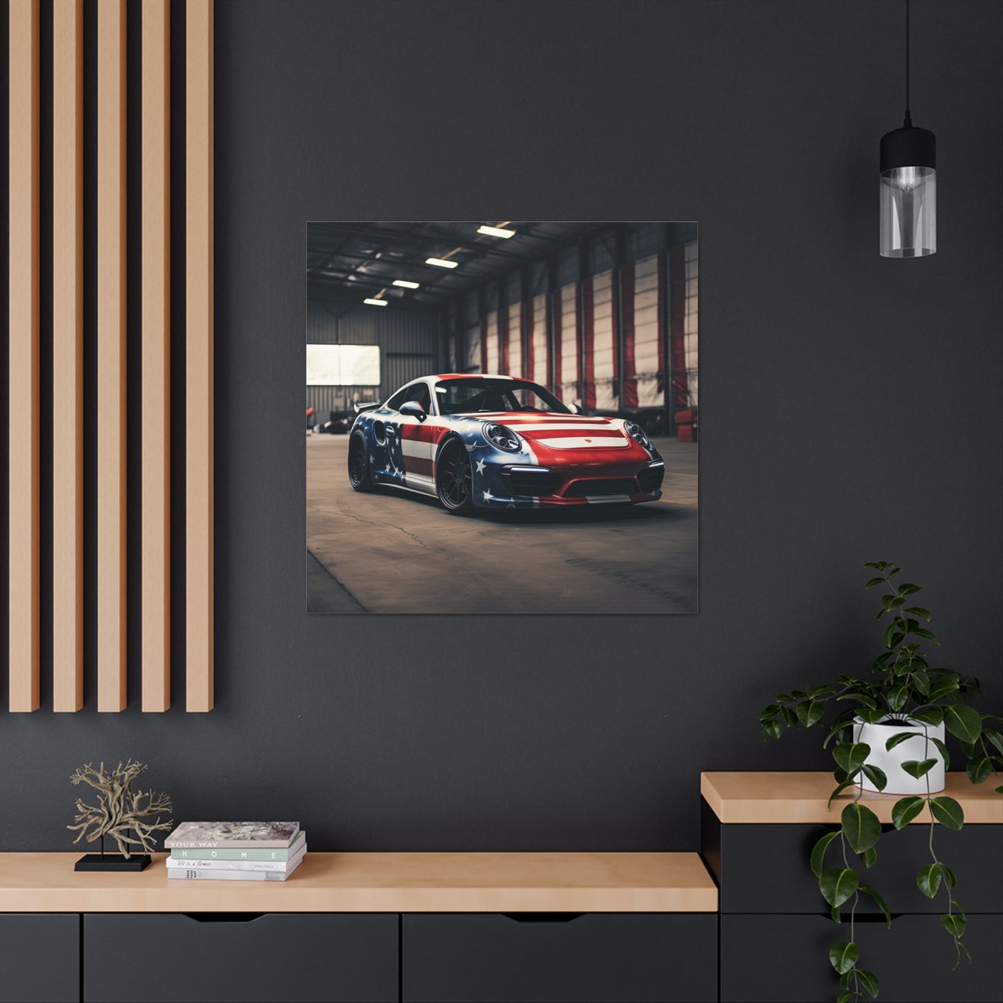 Canvas Gallery Wraps American Flag Porsche 2