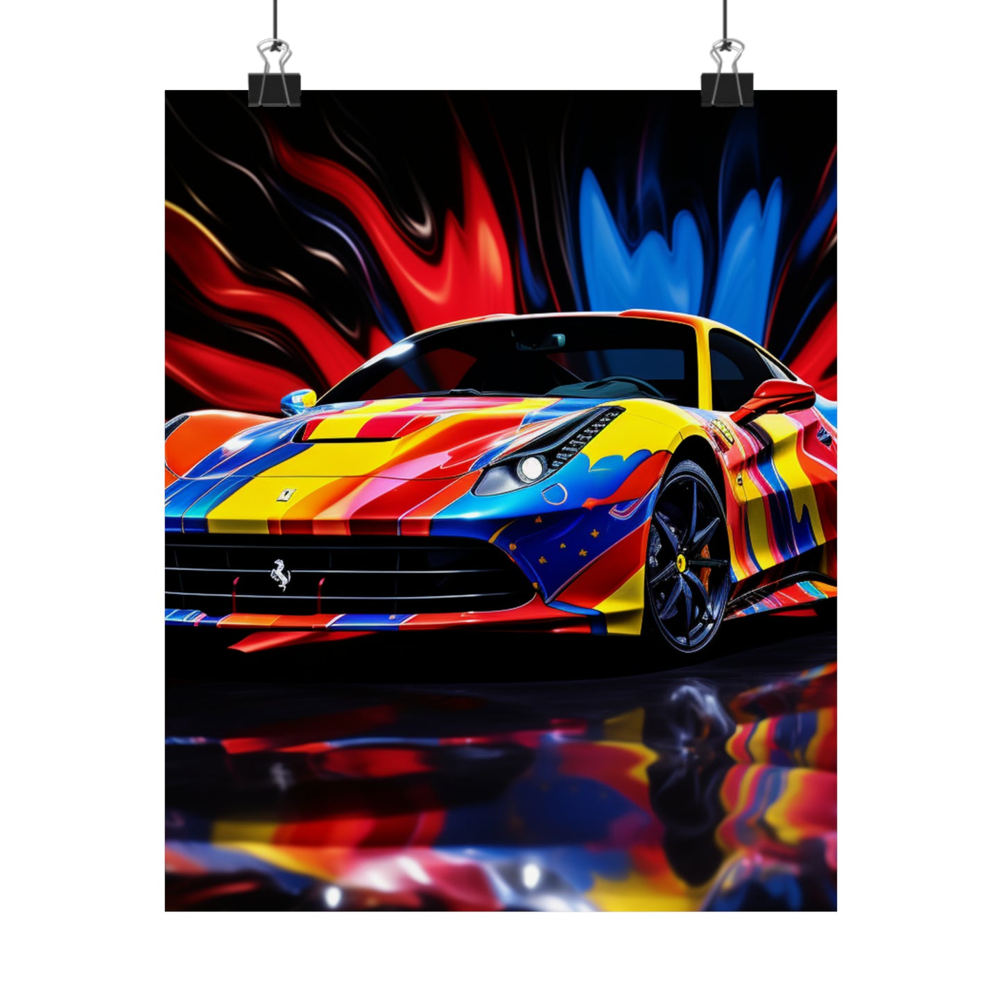 Premium Matte Vertical Posters Hyper Colorfull Ferrari 1