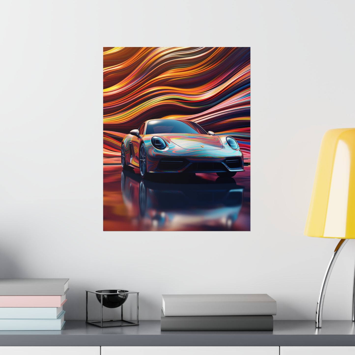 Premium Matte Vertical Posters Porsche Water Fusion 1