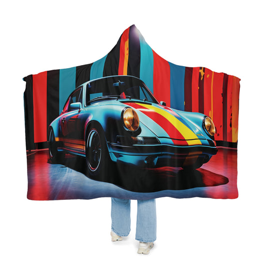 Snuggle Hooded Blanket Macro American Flag Porsche 3