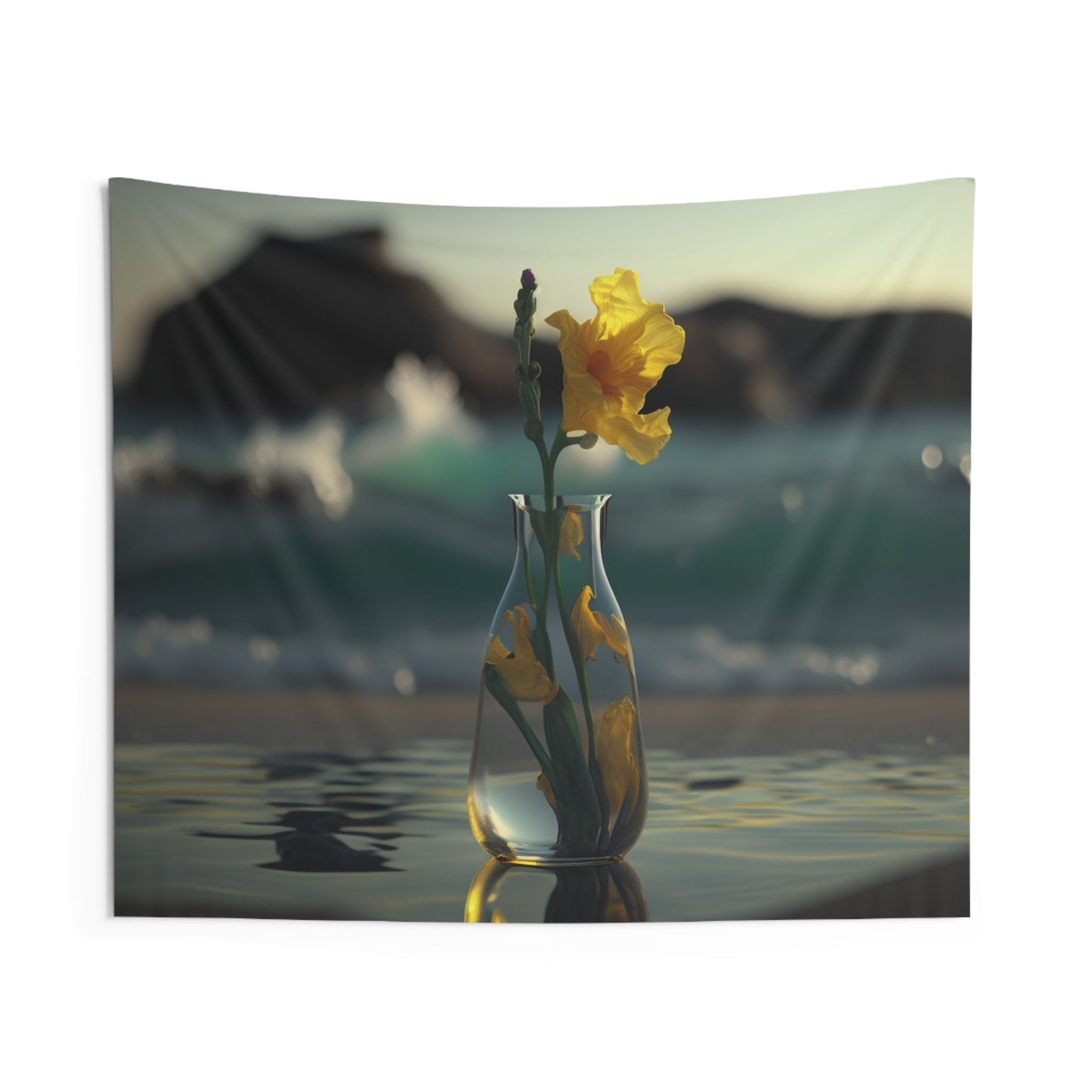 Indoor Wall Tapestries Yellow Gladiolus glass 2