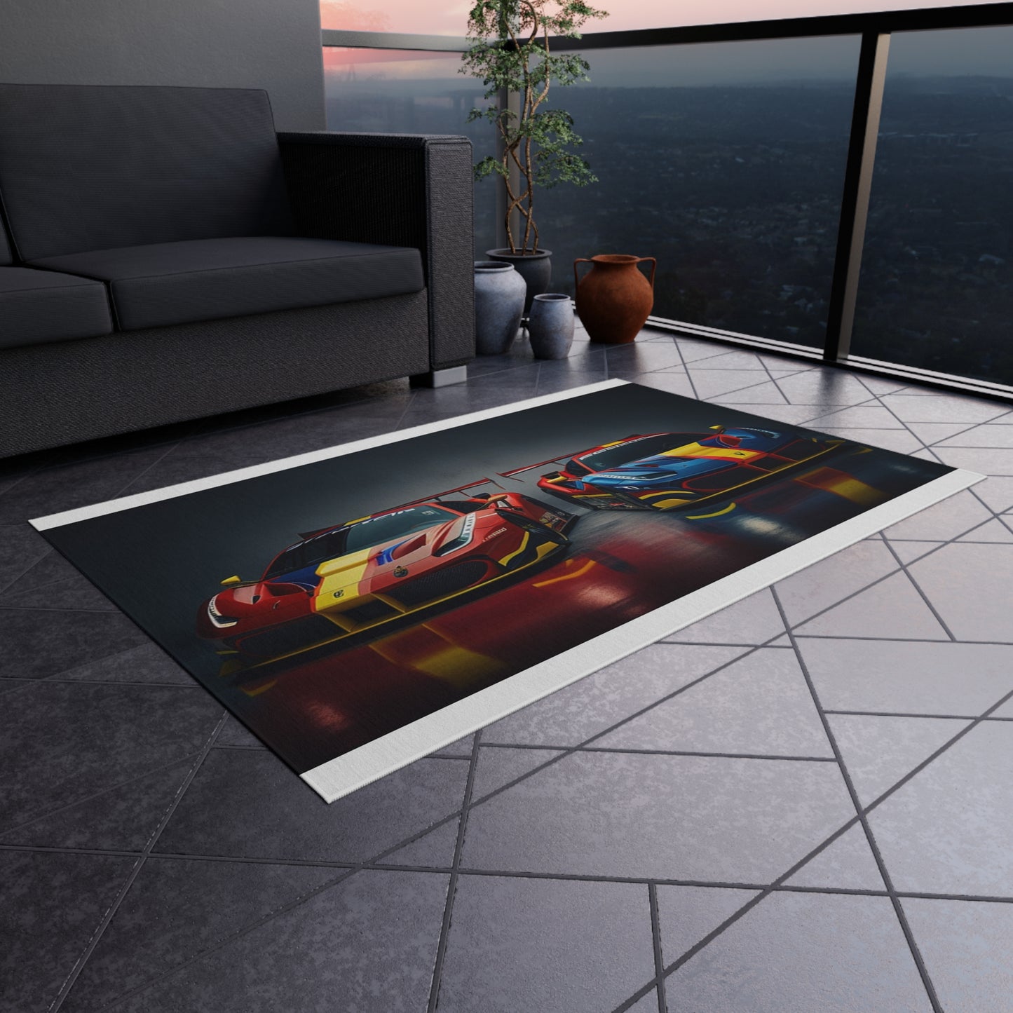 Outdoor Rug  Ferrari Red Blue 4