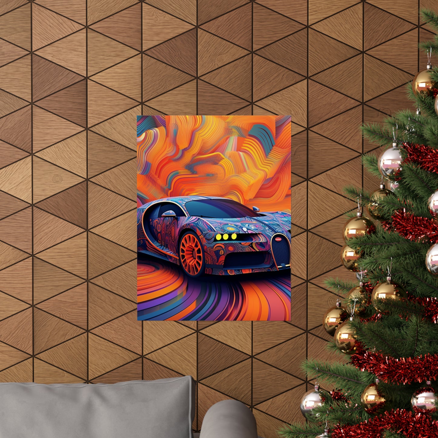 Premium Matte Vertical Posters Bugatti Abstract Concept 4