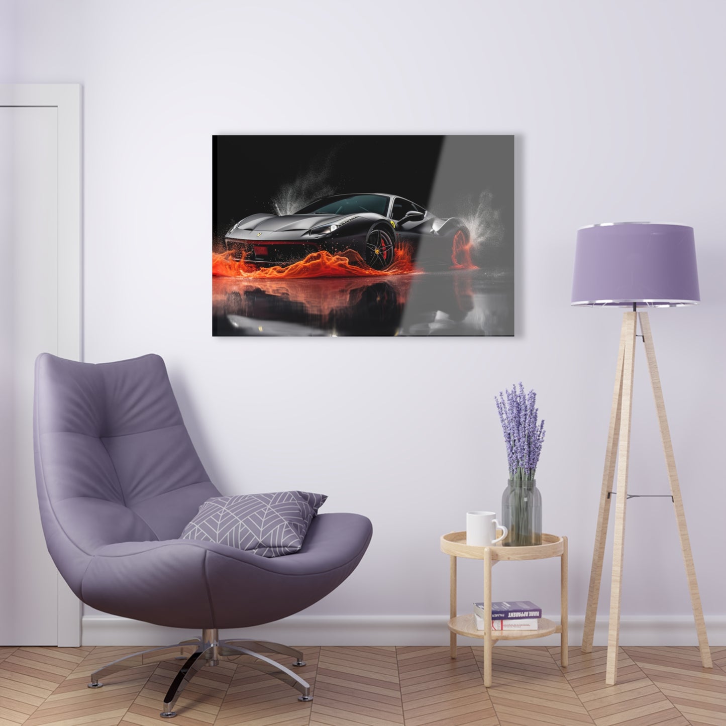 Acrylic Prints Ferrari Water Splash 3