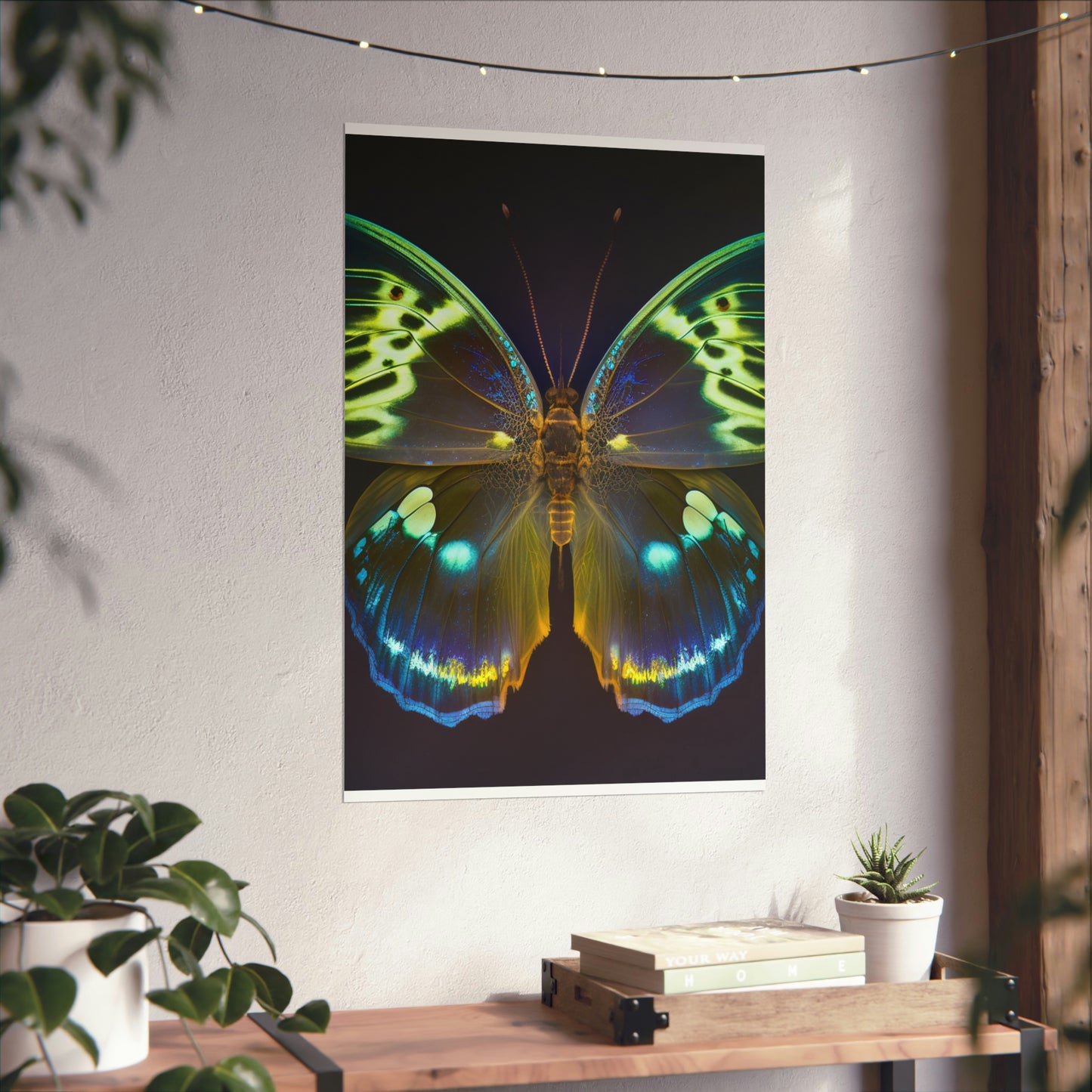 Premium Matte Vertical Posters Neon Hue Butterfly 1