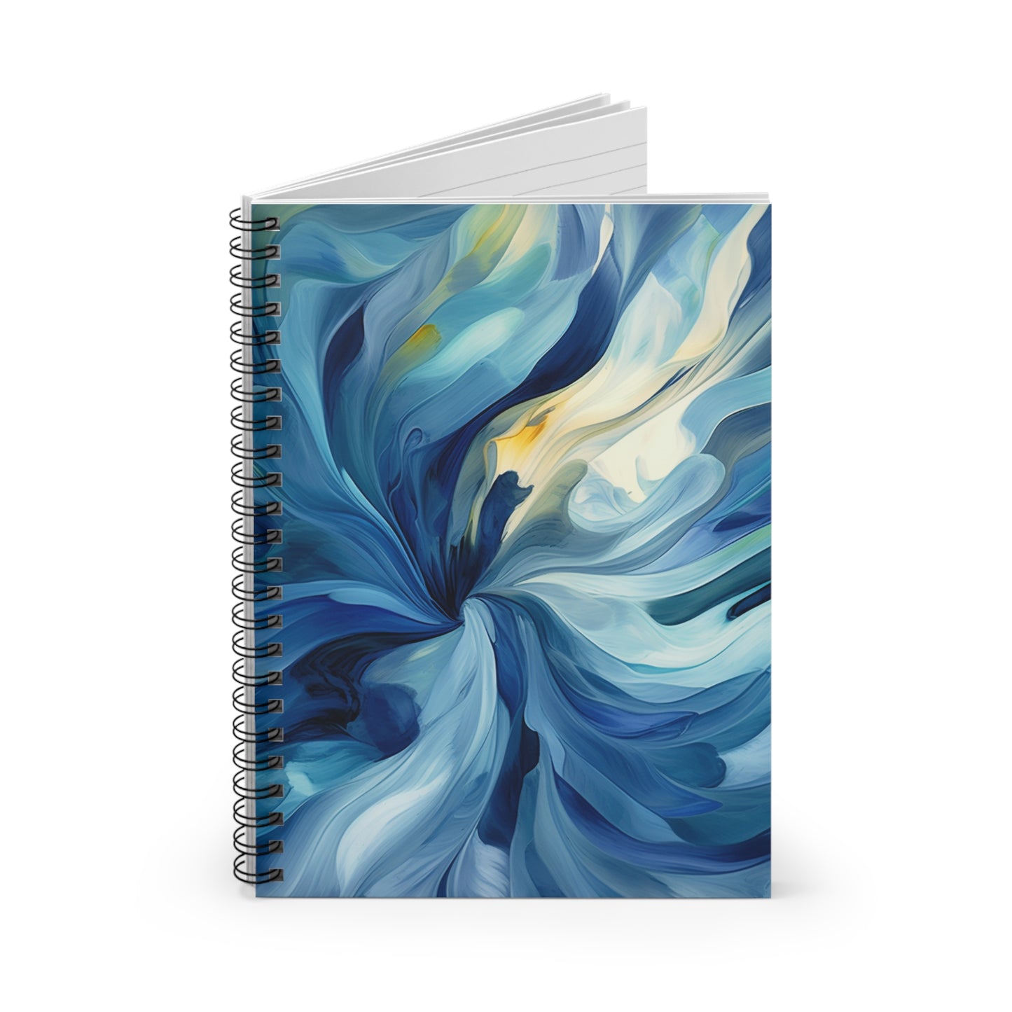 Spiral Notebook - Ruled Line Blue Tluip Abstract 4
