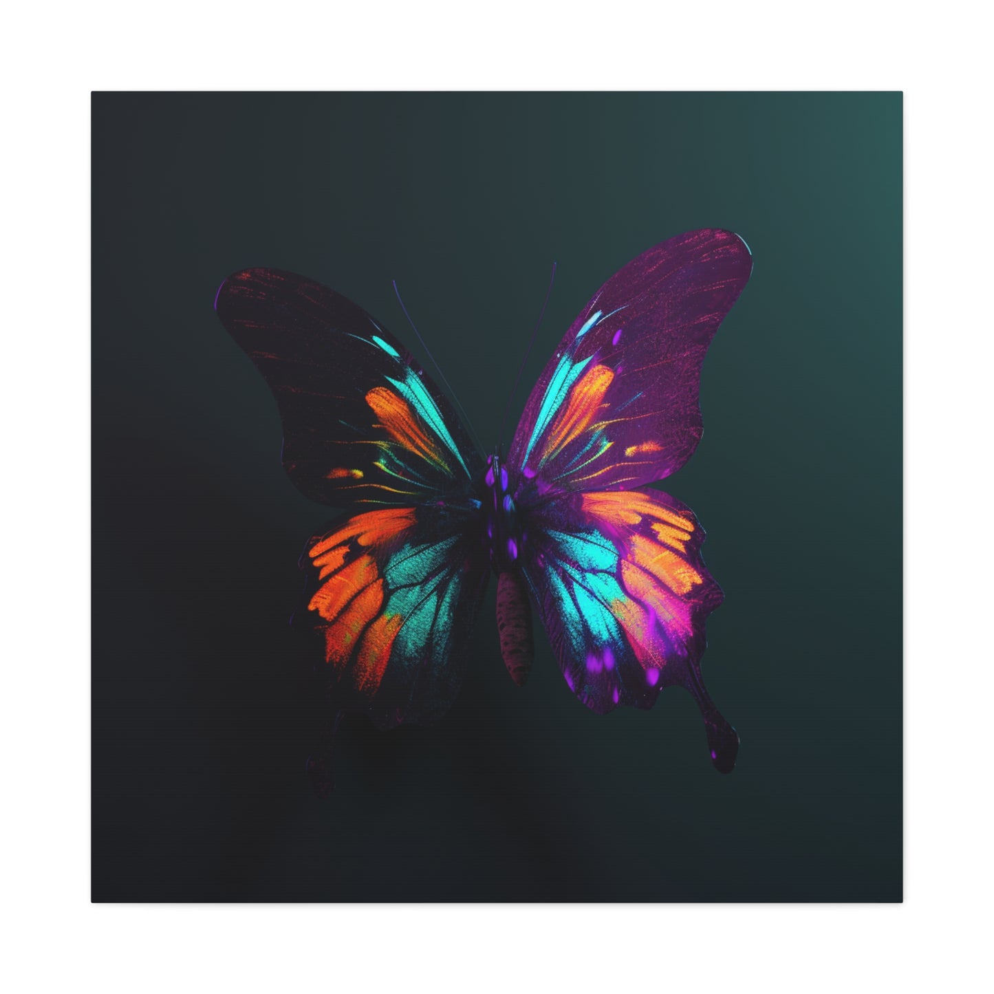 Canvas Gallery Wraps Hyper Colorful Butterfly Purple 4