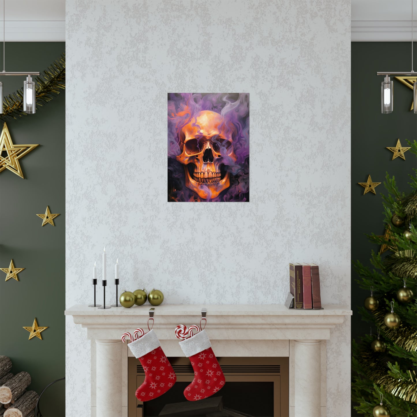 Premium Matte Vertical Posters Skull Flames 4