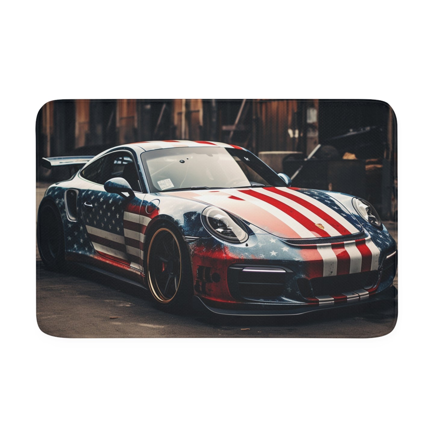 Memory Foam Bath Mat American Flag Porsche 3