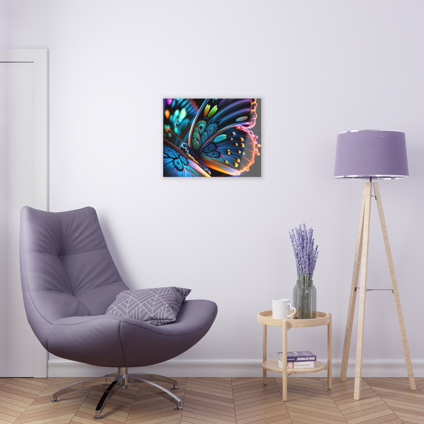 Acrylic Prints Neon Butterfly Macro 2