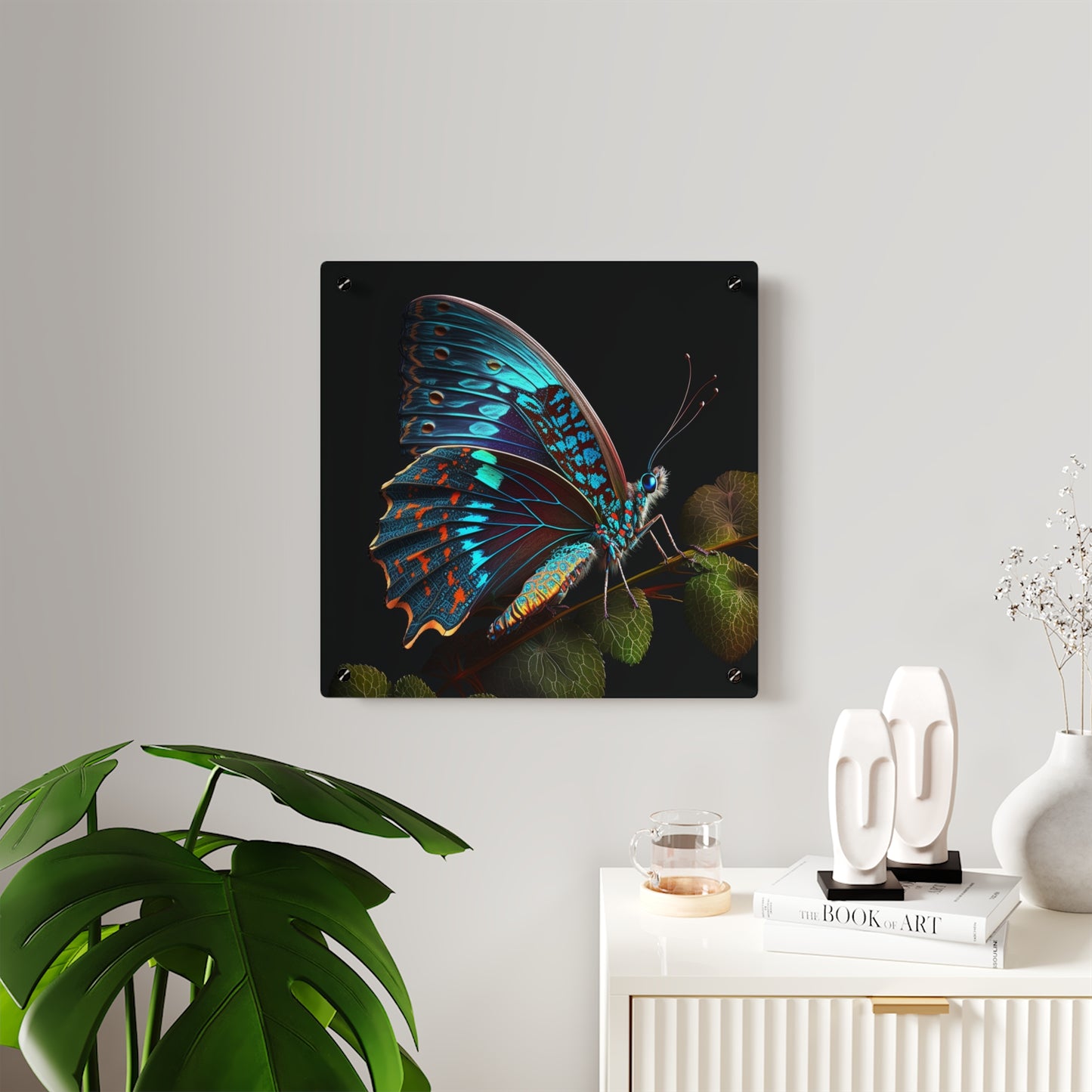 Acrylic Wall Art Panels Hue Neon Butterfly 2