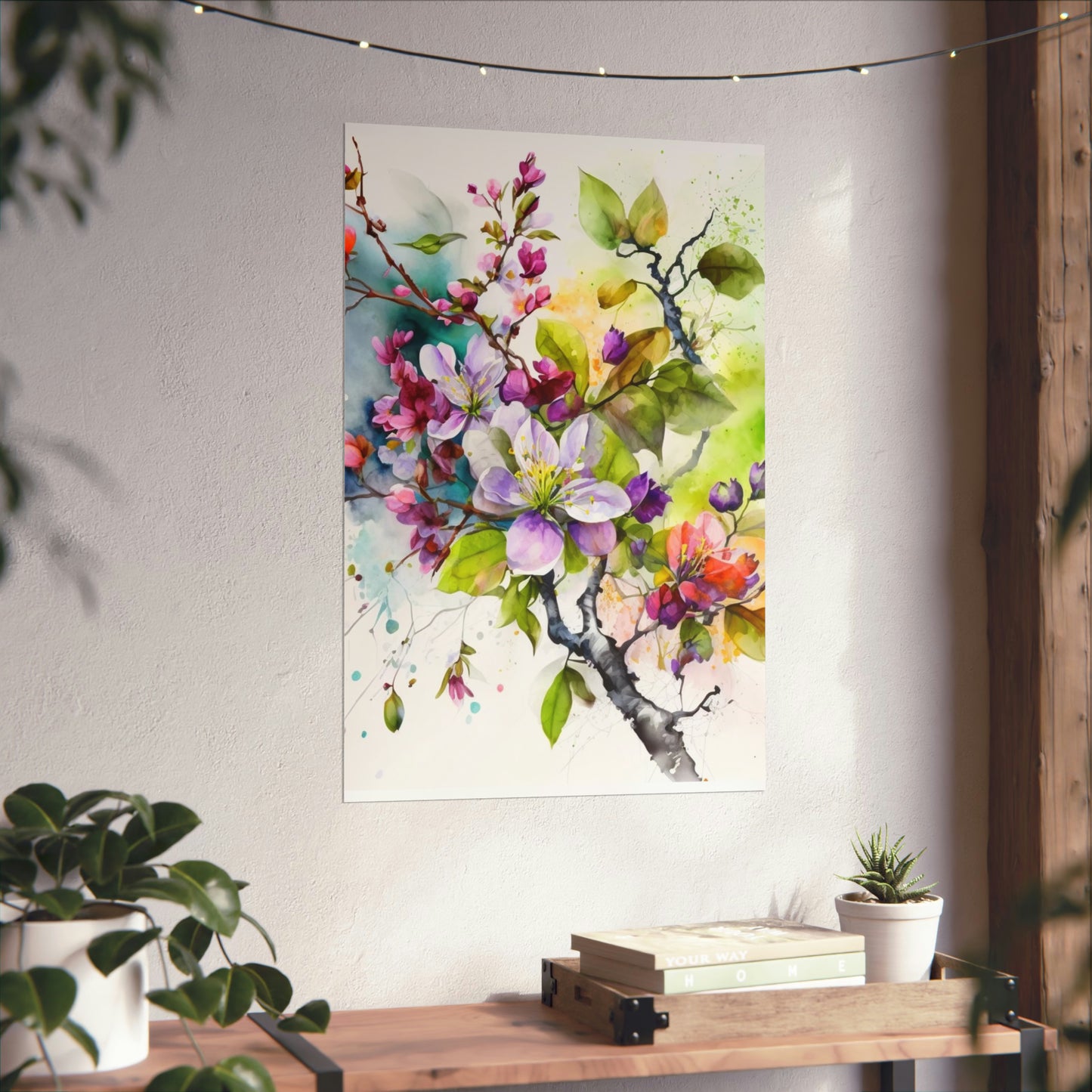 Premium Matte Vertical Posters Mother Nature Bright Spring Colors Realistic Watercolor 4