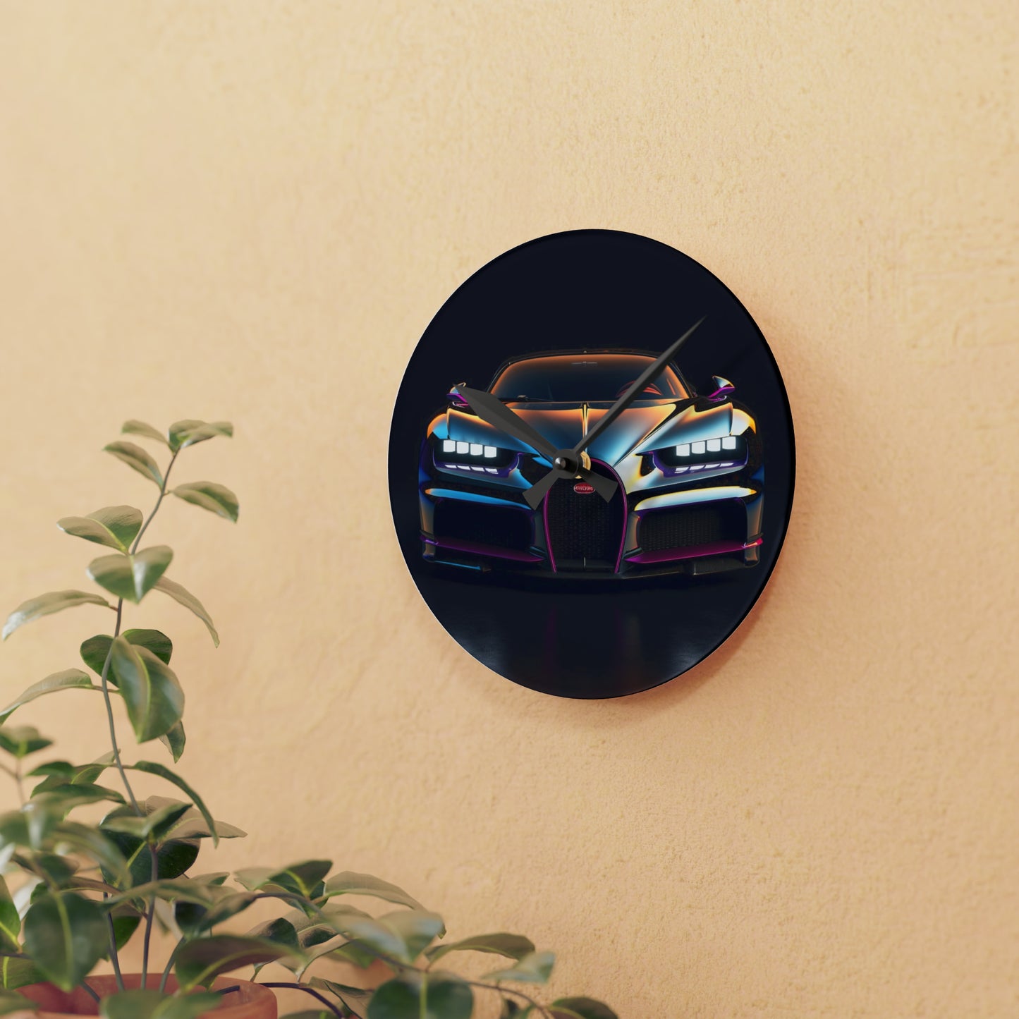 Acrylic Wall Clock Hyper Bugatti Chiron 1