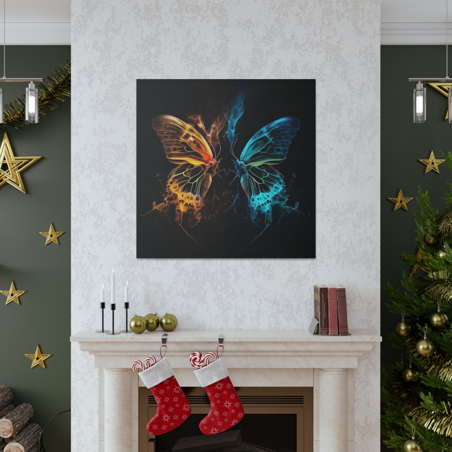 Canvas Gallery Wraps Kiss Neon Butterfly 3