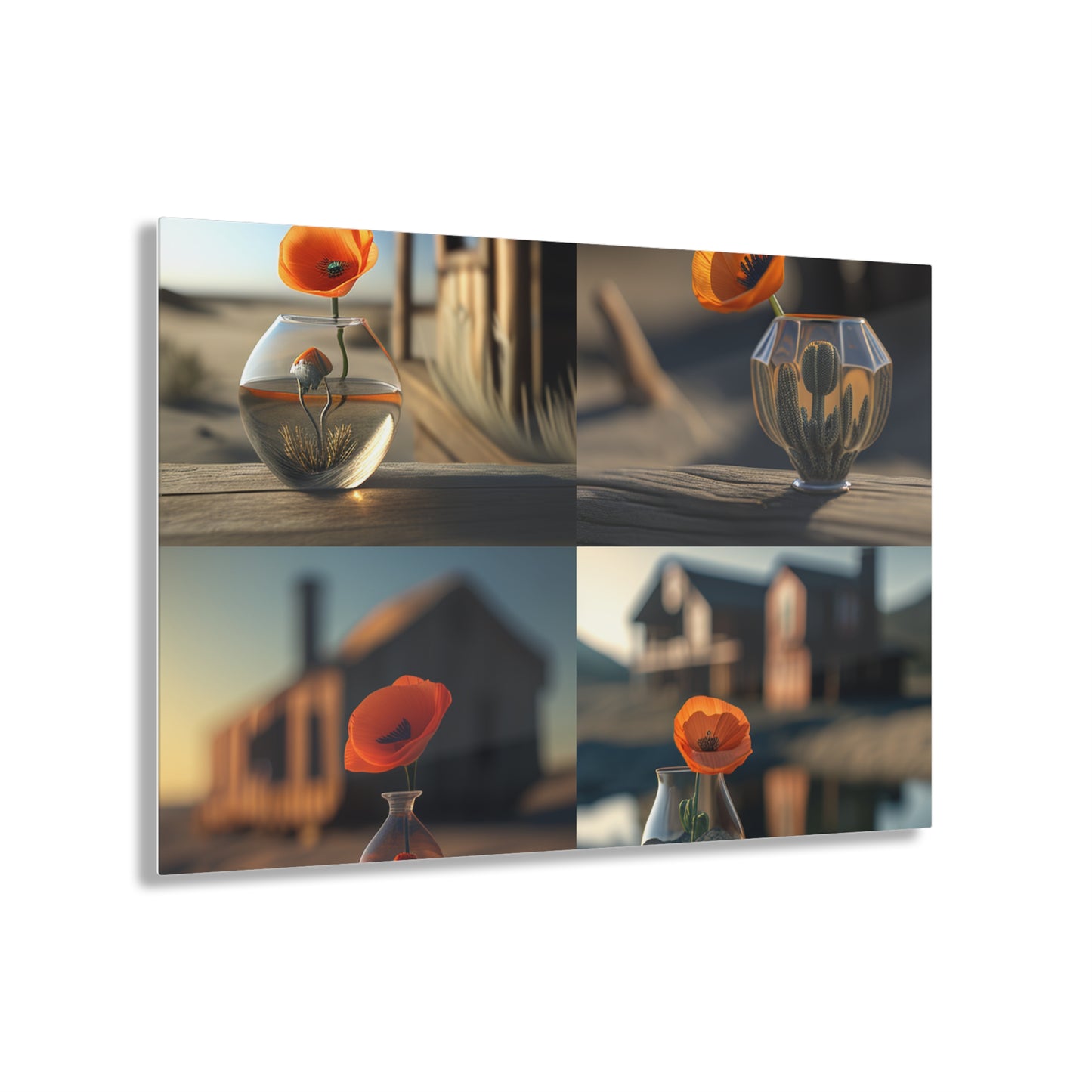 Acrylic Prints Orange Poppy in a Vase 5