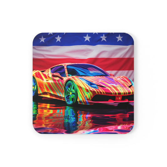 Corkwood Coaster Set Hyper Colorfull Ferrari 4