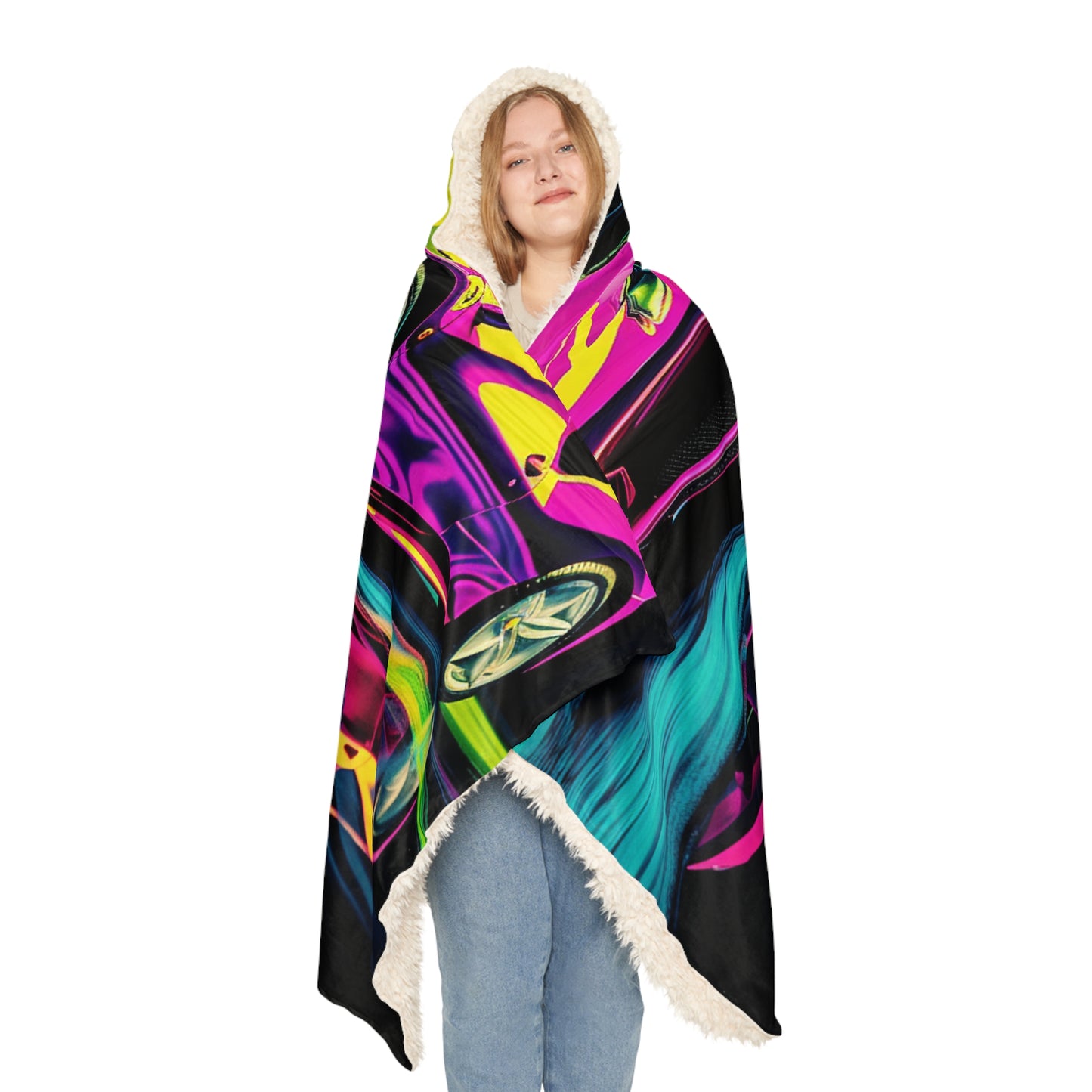 Snuggle Hooded Blanket Pink Ferrari Macro 3