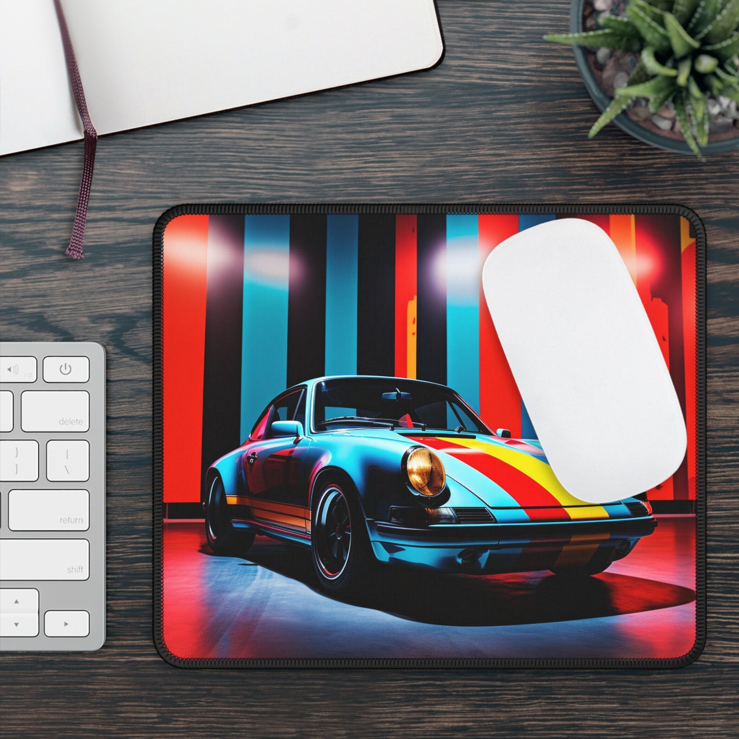 Gaming Mouse Pad  Macro American Flag Porsche 3