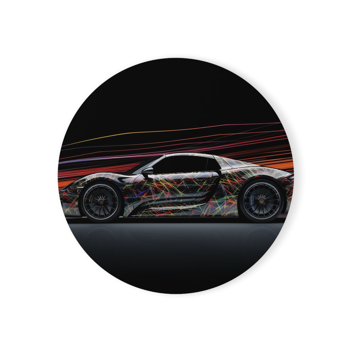 Cork Back Coaster Porsche Line 4