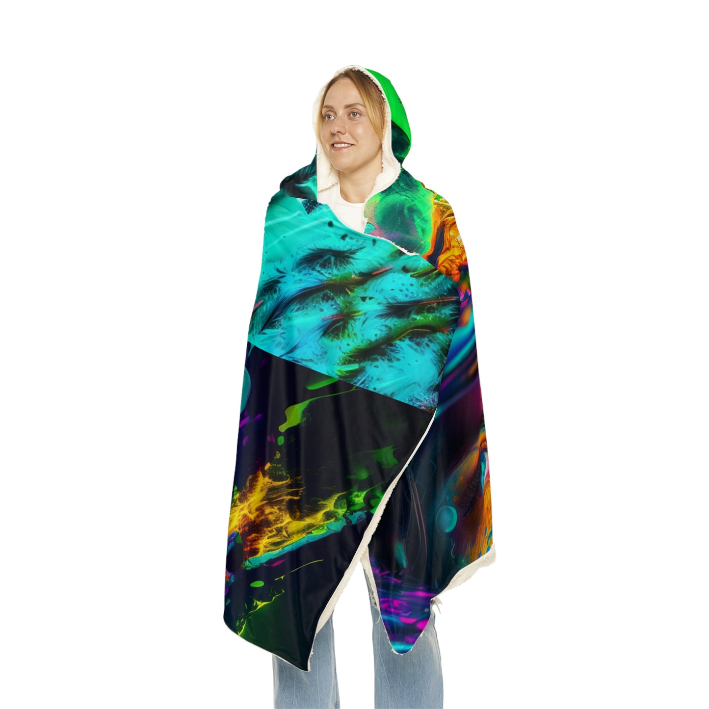Snuggle Hooded Blanket Florescent Glow 5