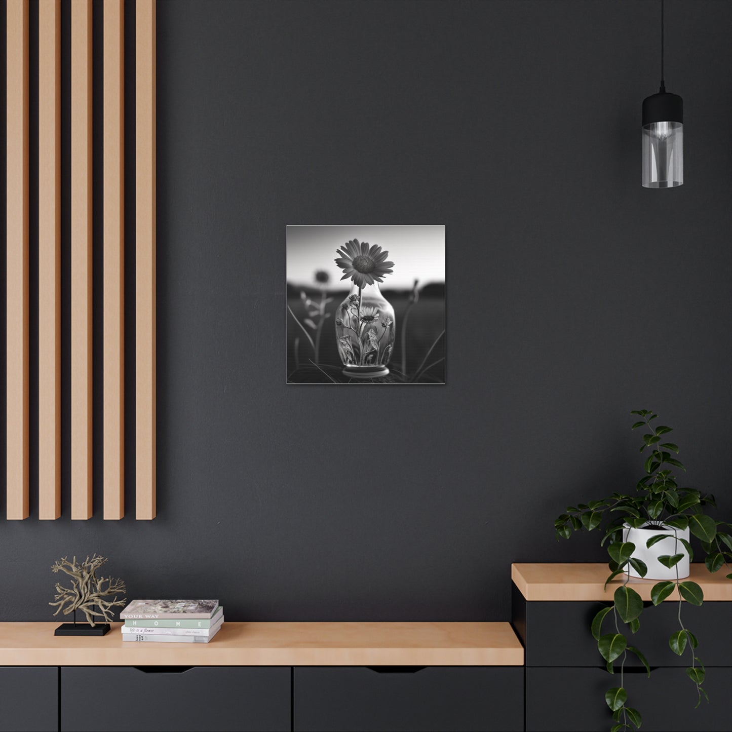 Canvas Gallery Wraps Yellw Sunflower in a vase 2
