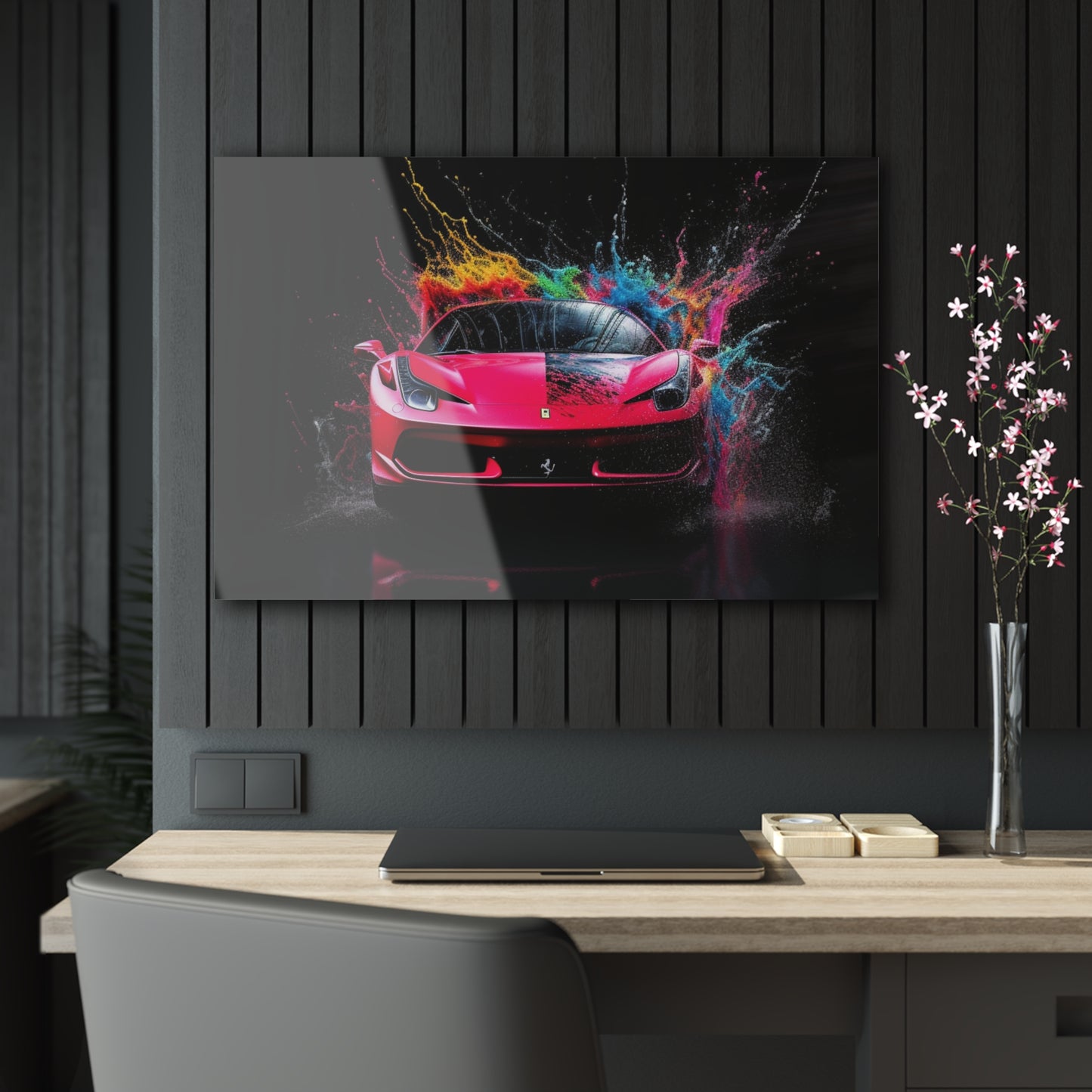 Acrylic Prints Ferrari Water Splash 2