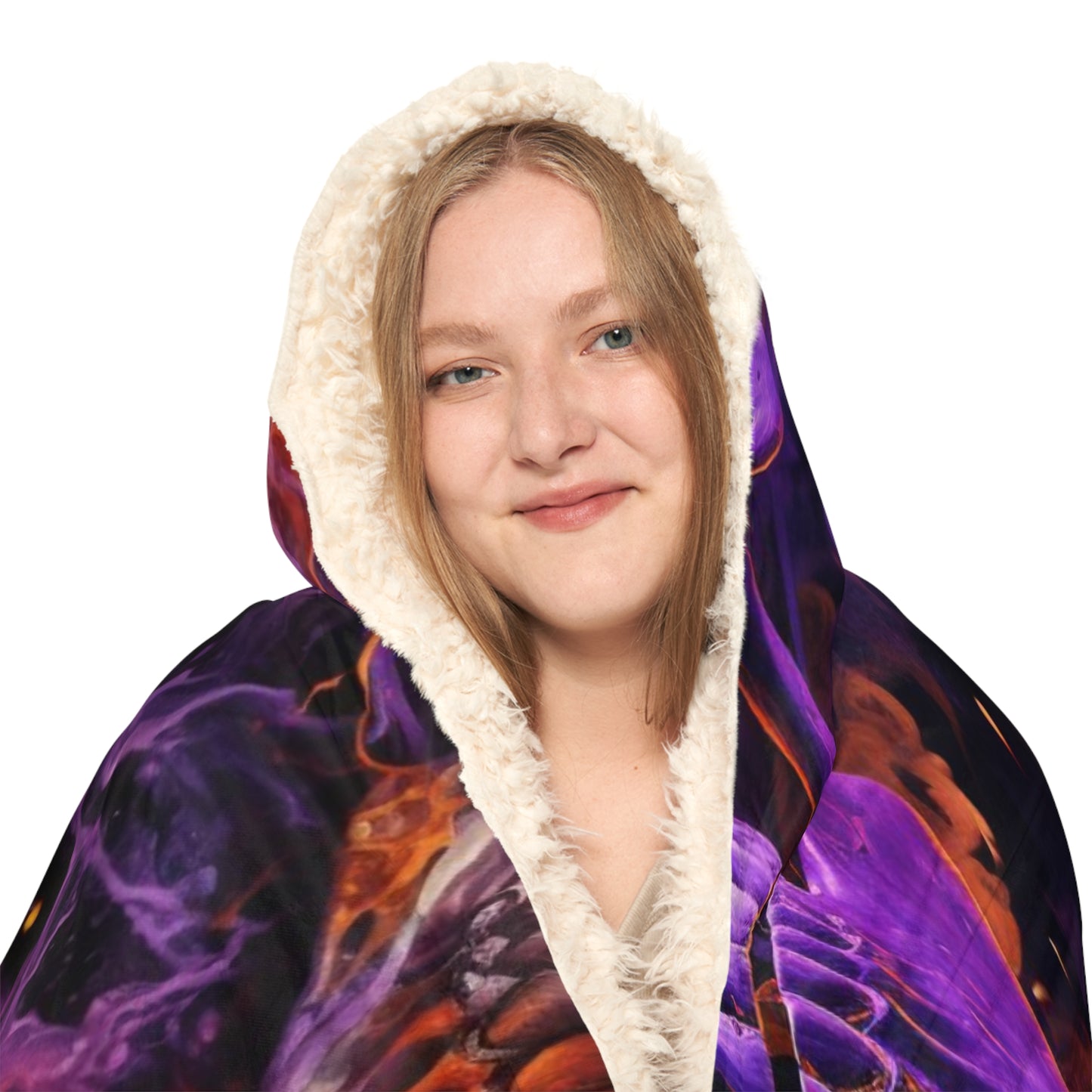 Snuggle Hooded Blanket Skull Flames 5