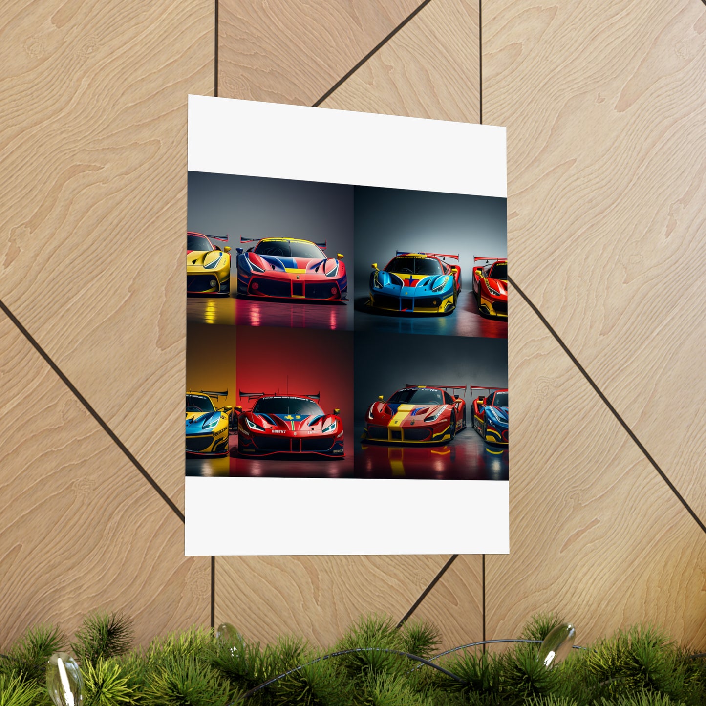 Premium Matte Vertical Posters Ferrari Red Blue 5