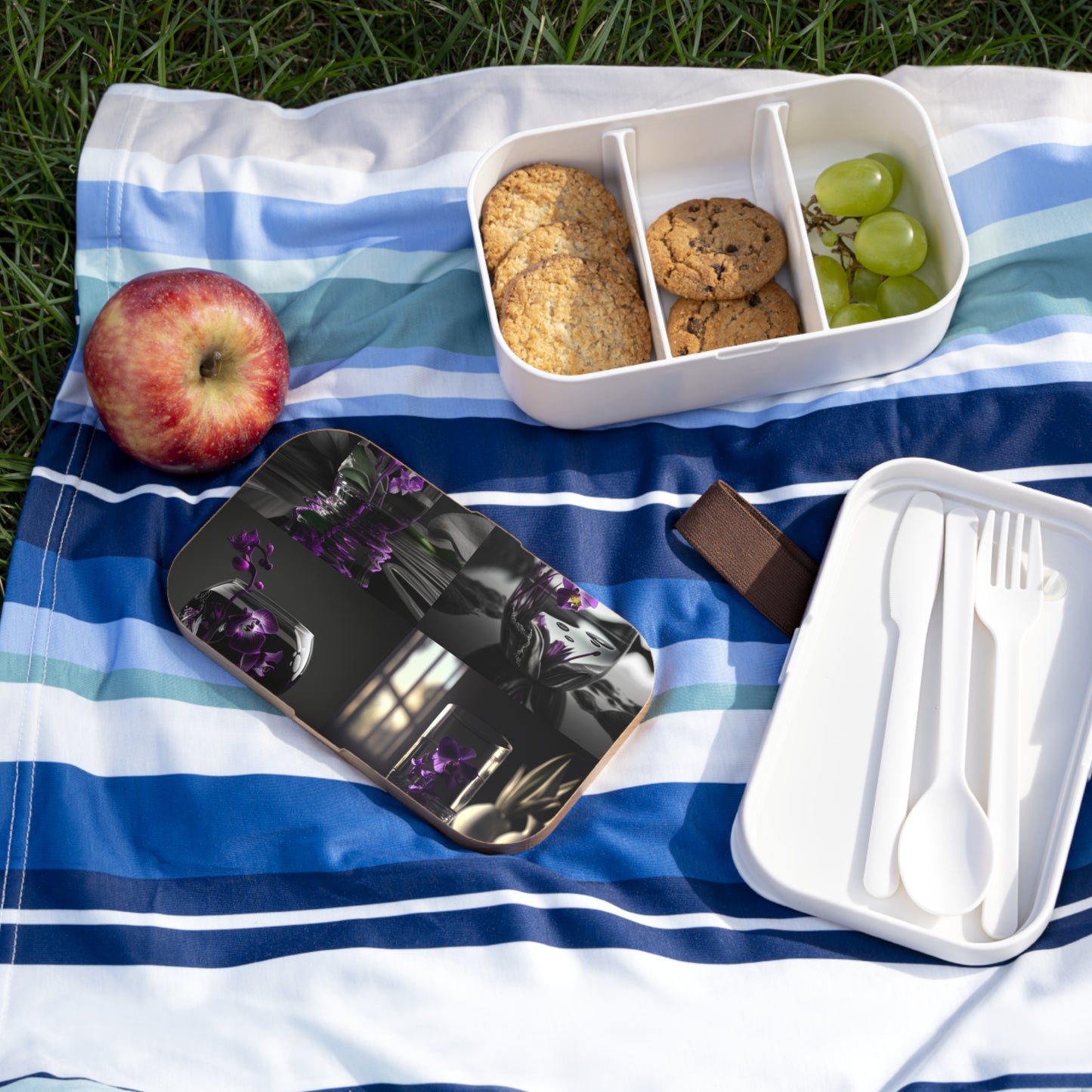 Bento Lunch Box Purple Orchid Glass vase 5