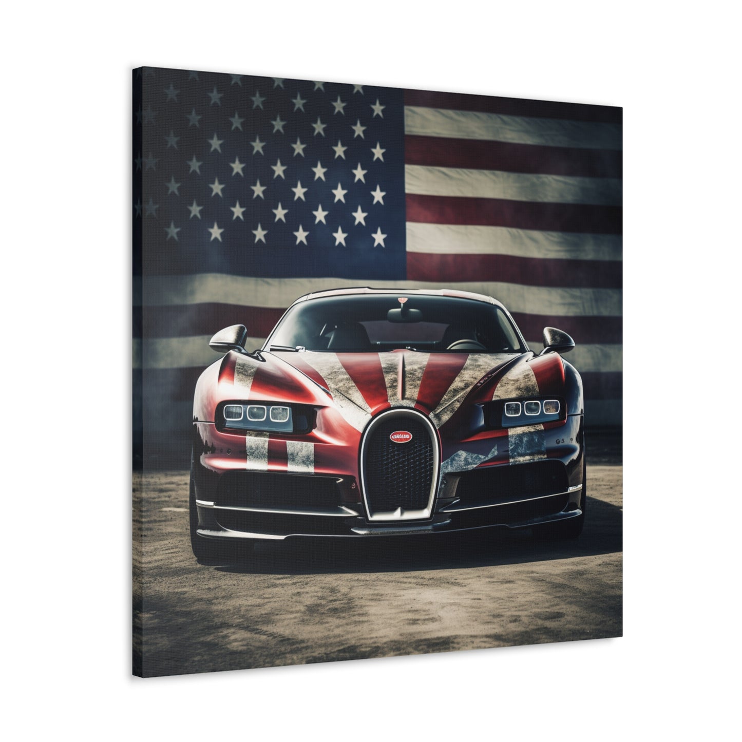 Canvas Gallery Wraps American Flag Background Bugatti 3