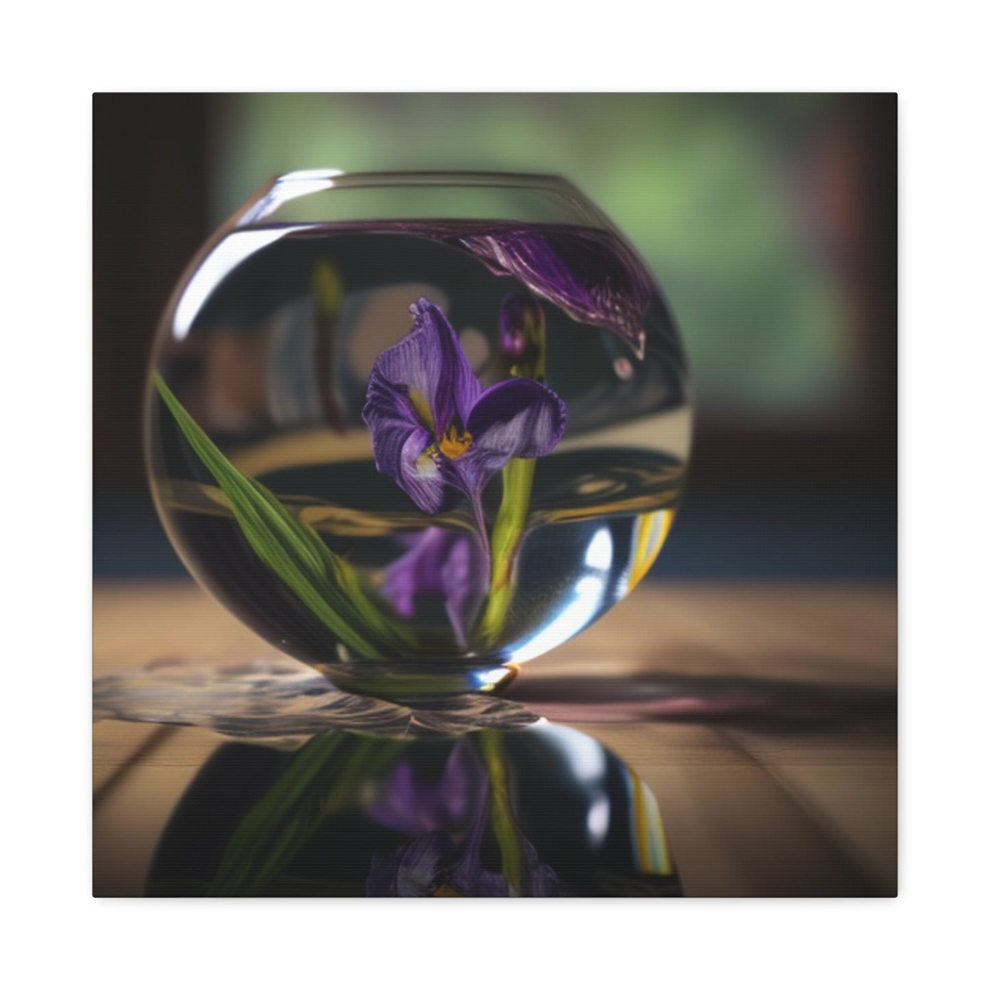 Canvas Gallery Wraps Purple Iris in a vase 1