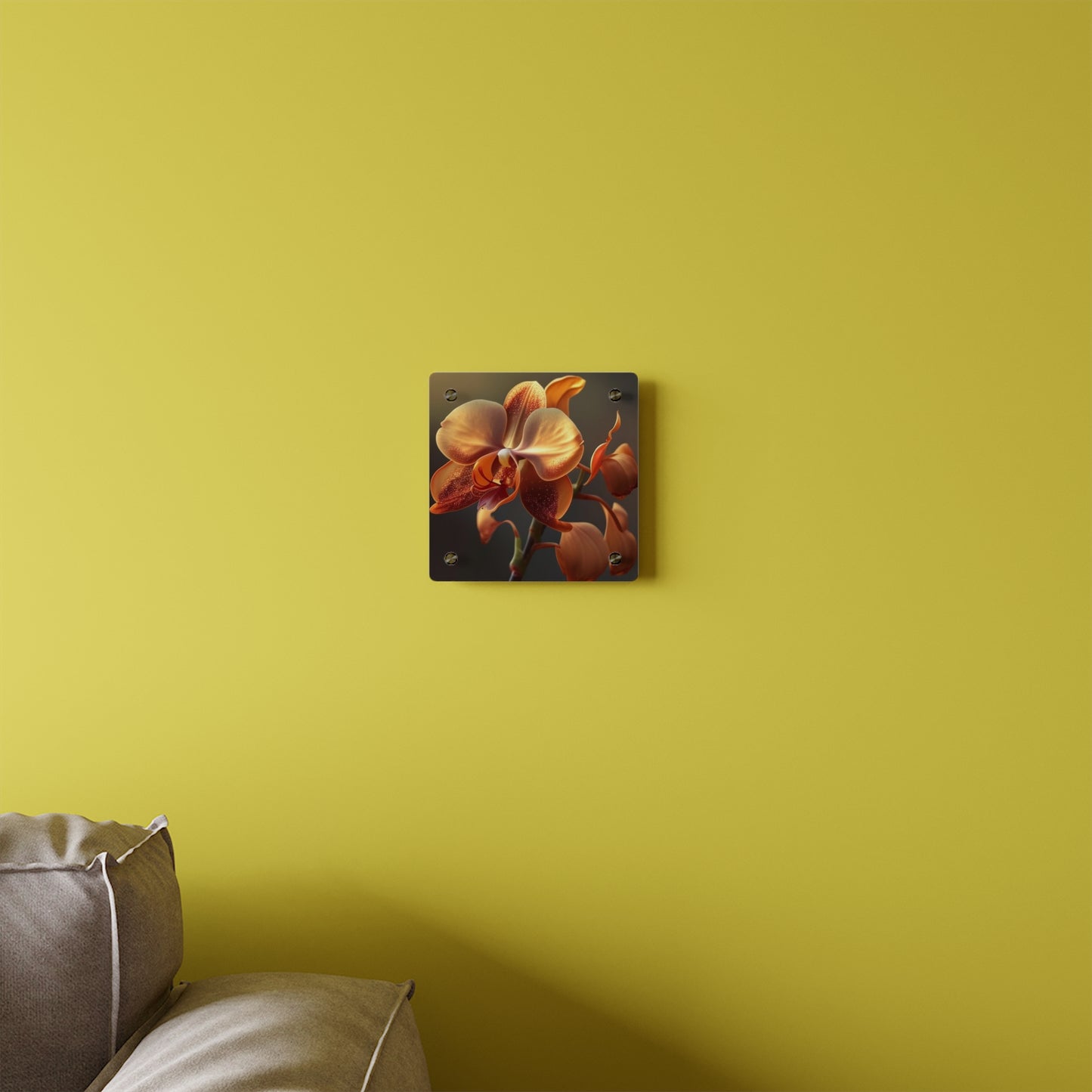 Acrylic Wall Art Panels Orange Orchid 1