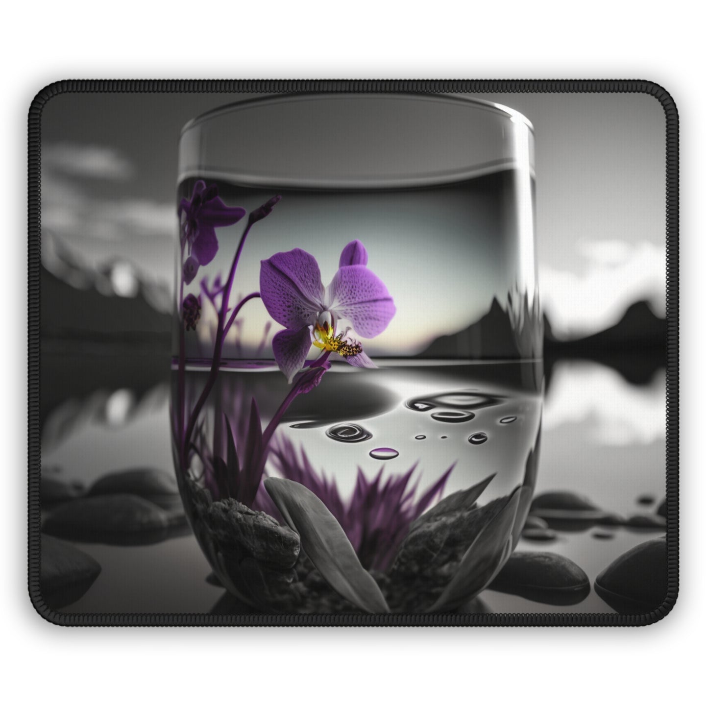 Gaming Mouse Pad  Purple Orchid Glass vase 2