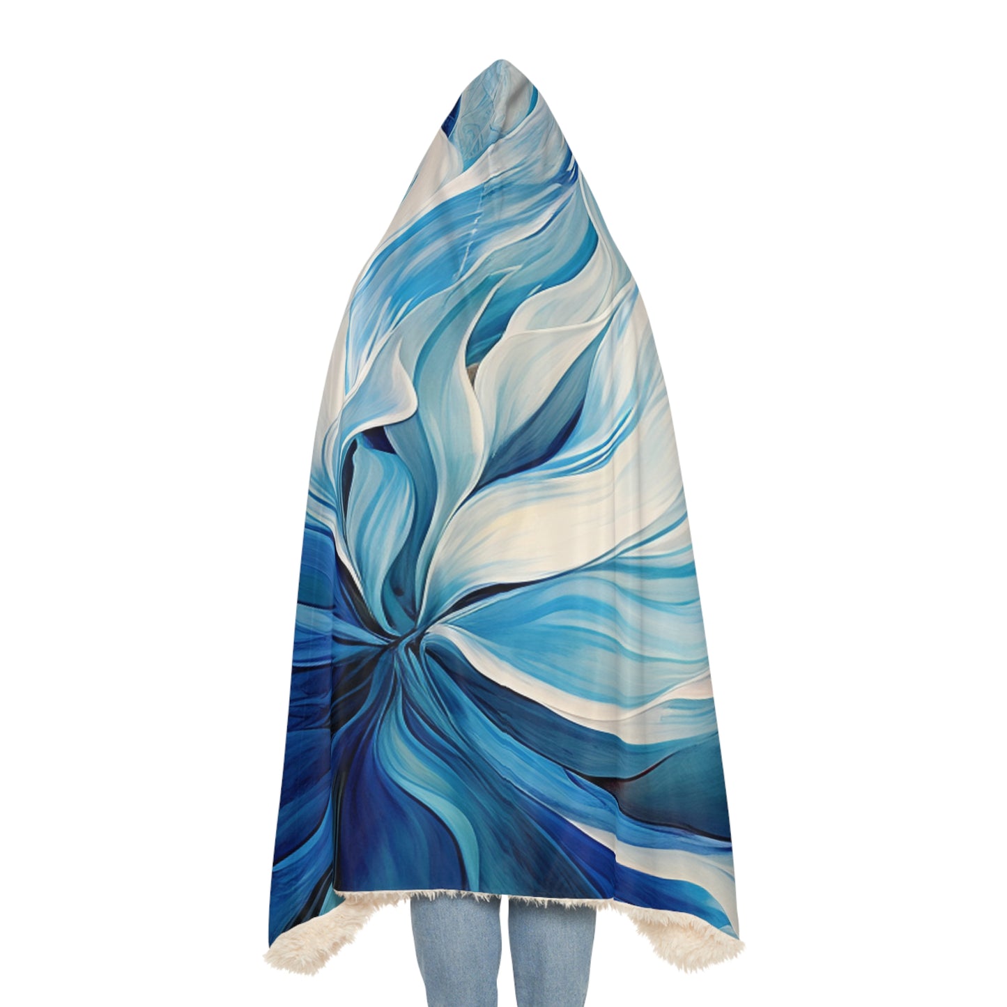 Snuggle Hooded Blanket Blue Tluip Abstract 1