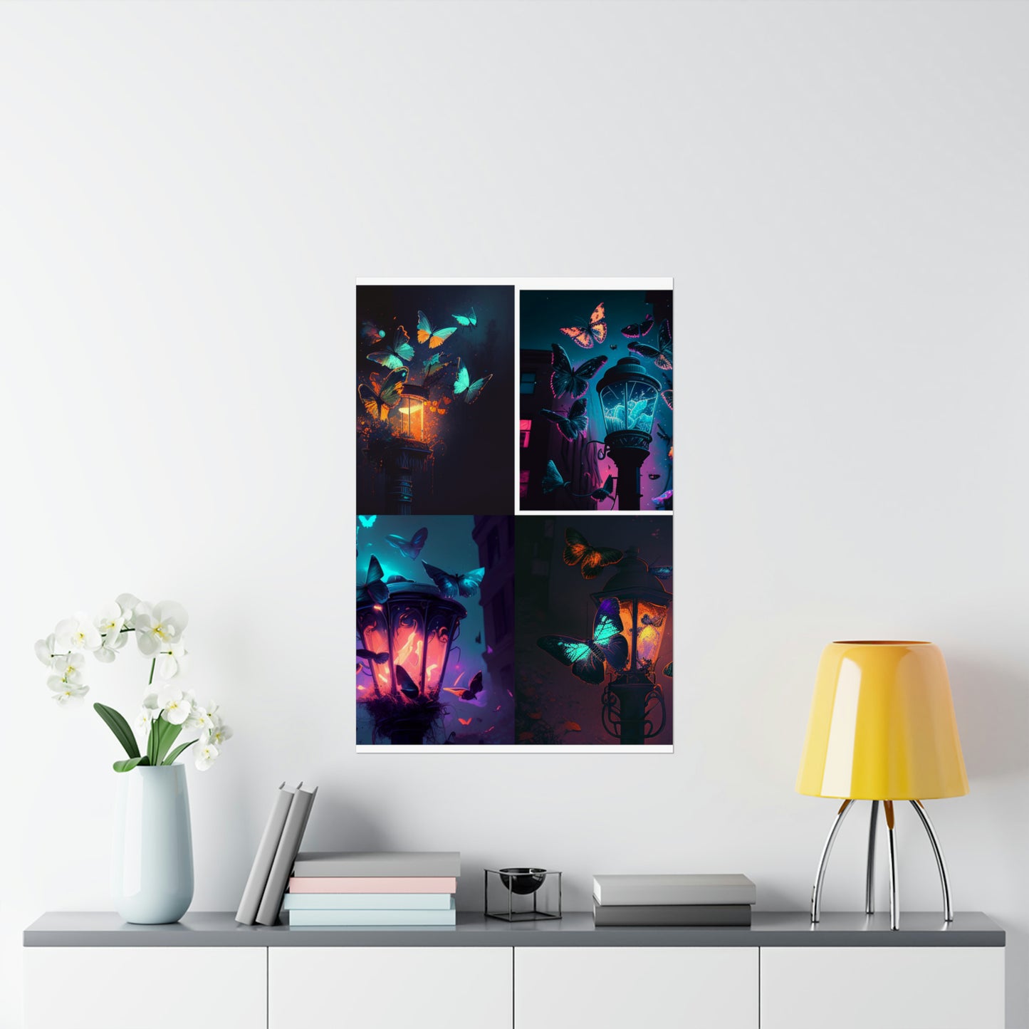 Premium Matte Vertical Posters Street Light Butterfly 5