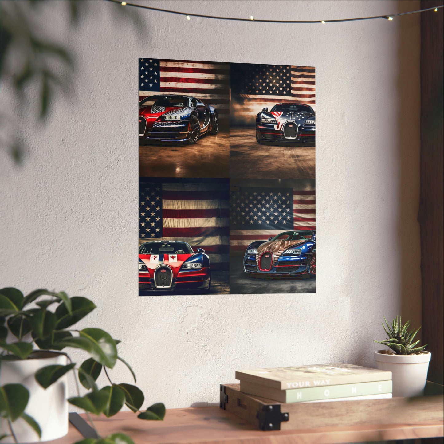 Premium Matte Vertical Posters Bugatti American Flag 5