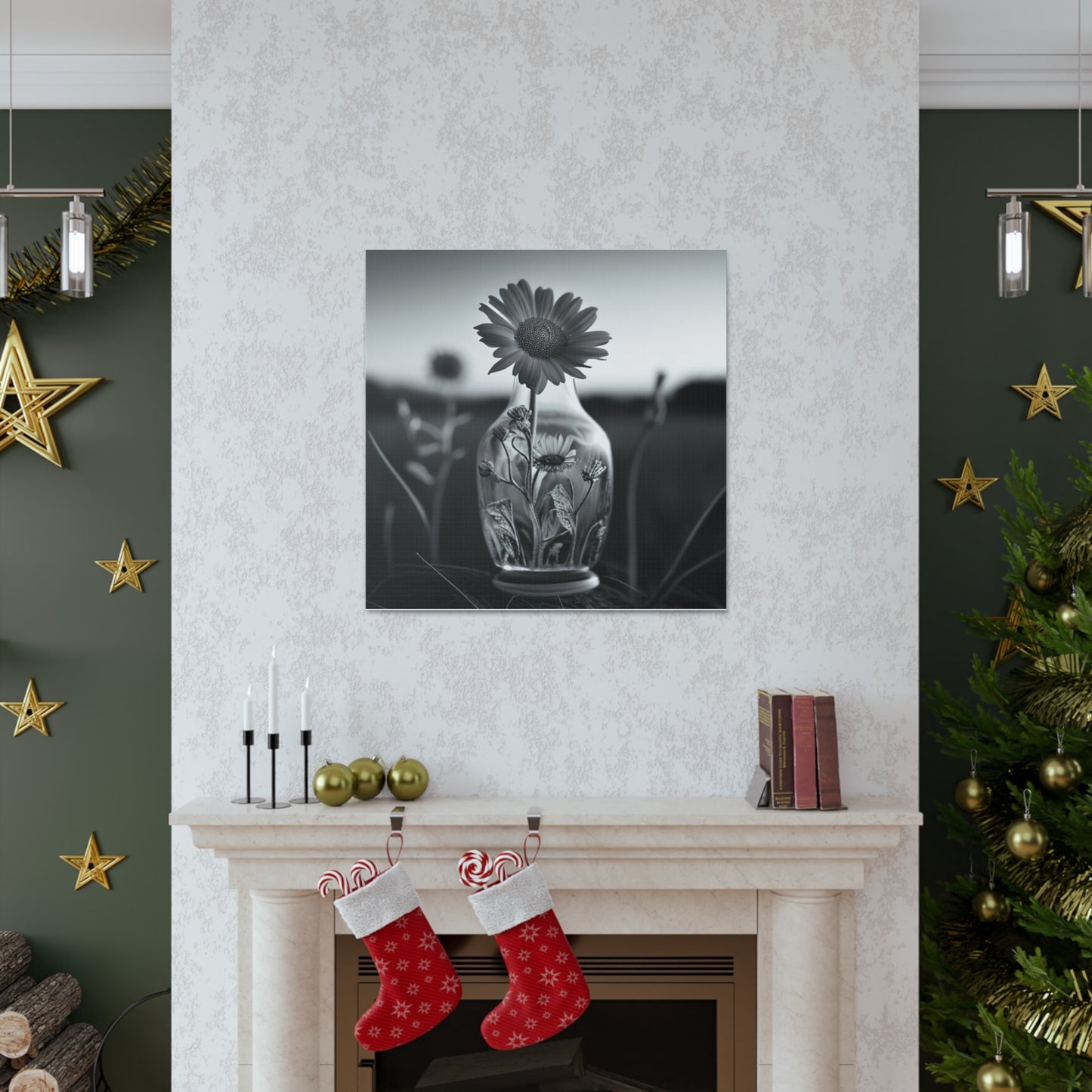 Canvas Gallery Wraps Yellw Sunflower in a vase 2