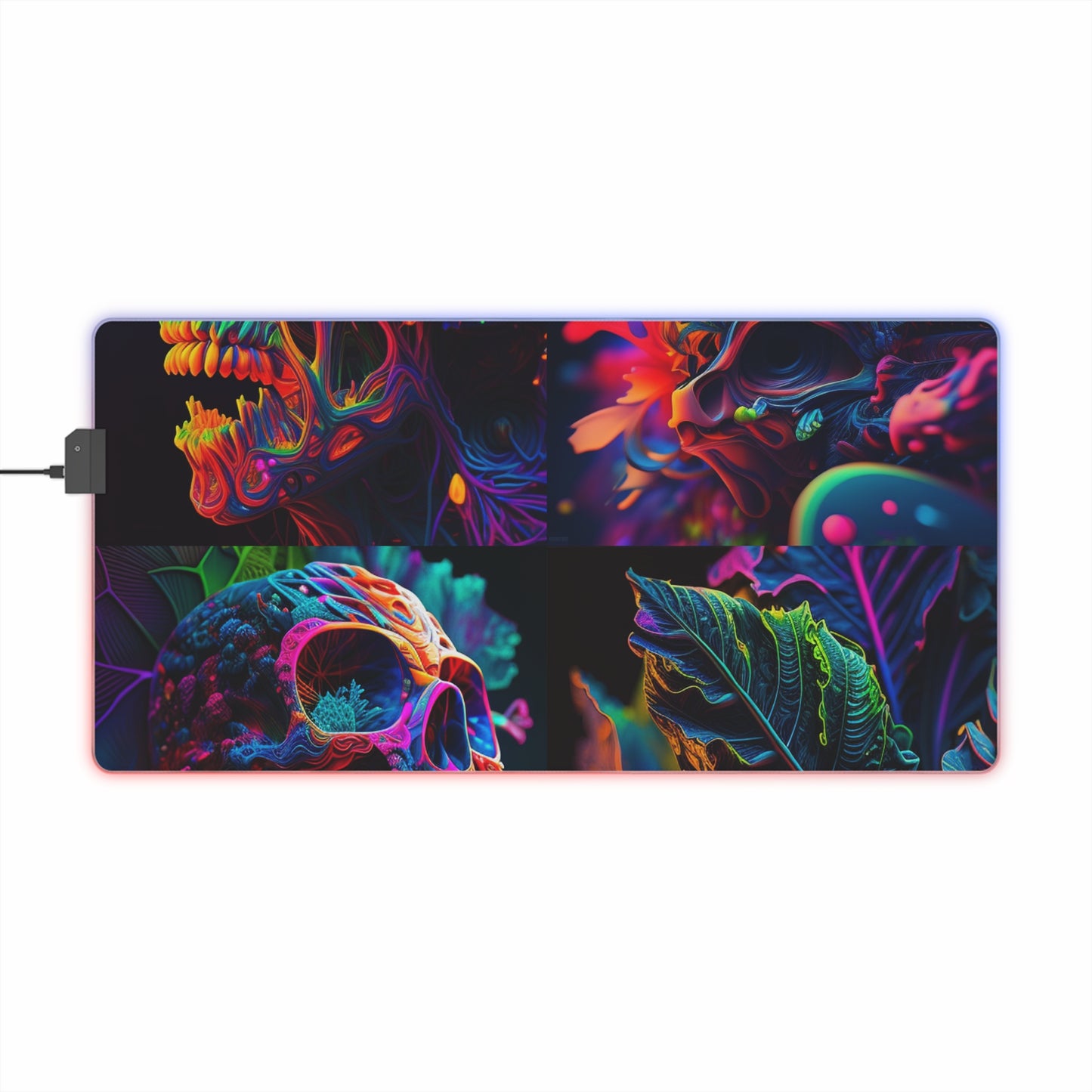 LED Gaming Mouse Pad Florescent Skull Death 5