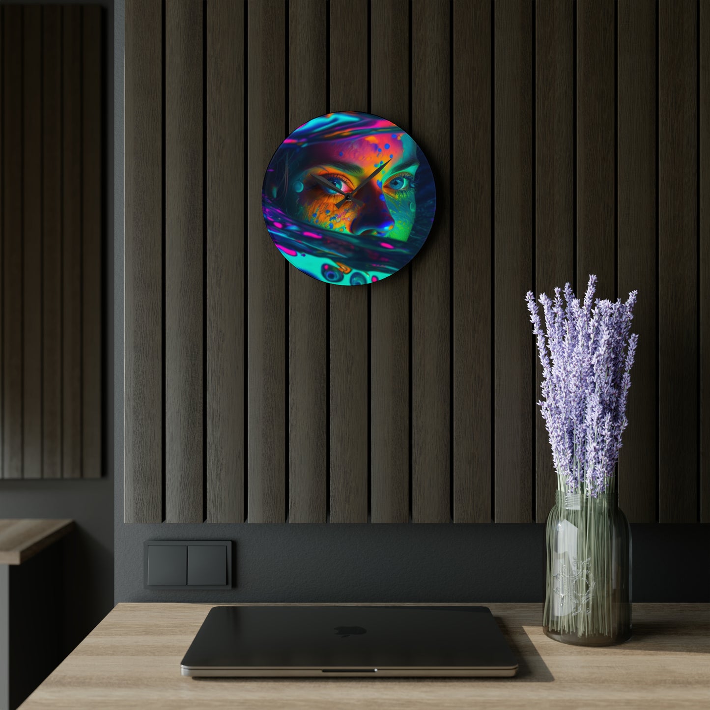 Acrylic Wall Clock Florescent Glow 3