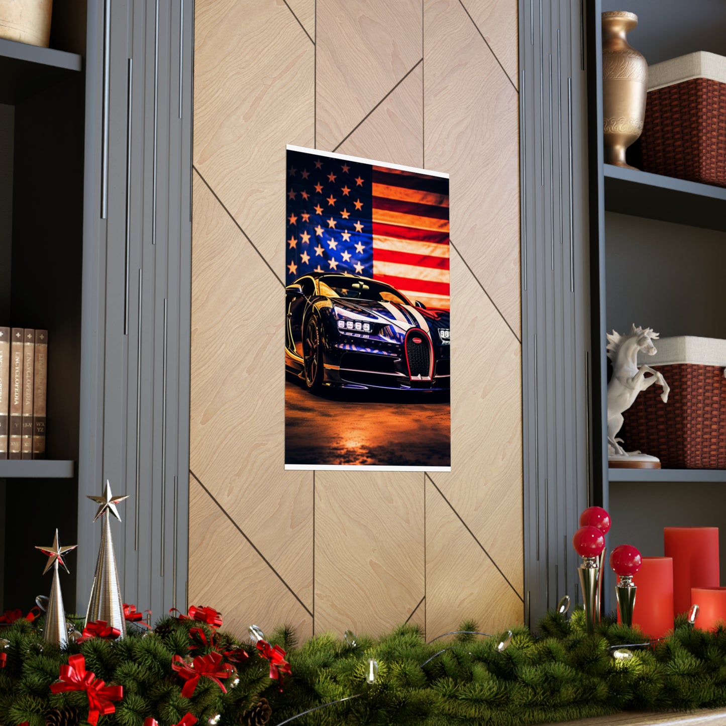 Premium Matte Vertical Posters Macro Bugatti American Flag 4