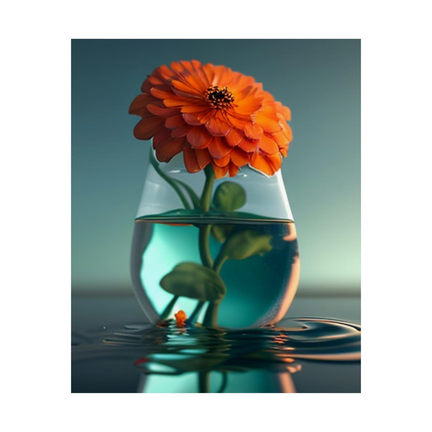 Premium Matte Vertical Posters Orange Zinnia 1