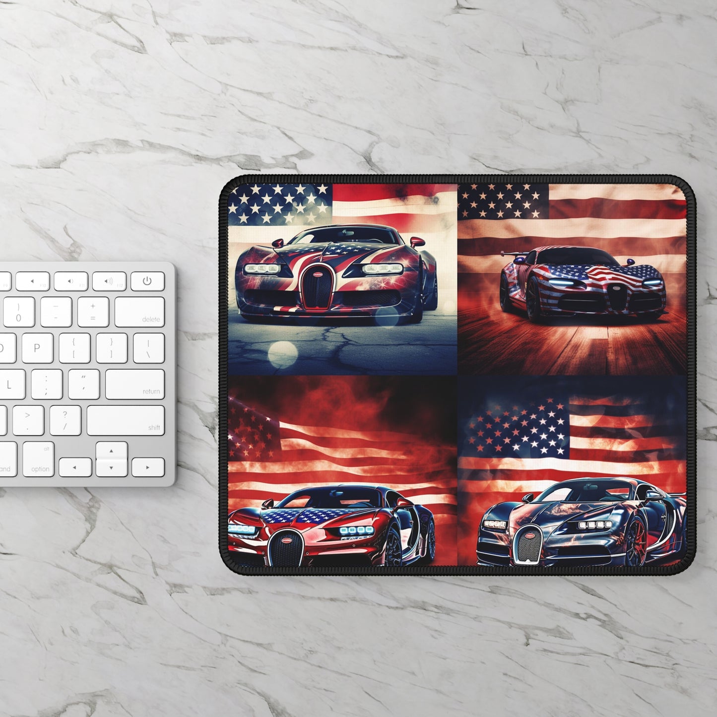 Gaming Mouse Pad  Abstract American Flag Background Bugatti 5