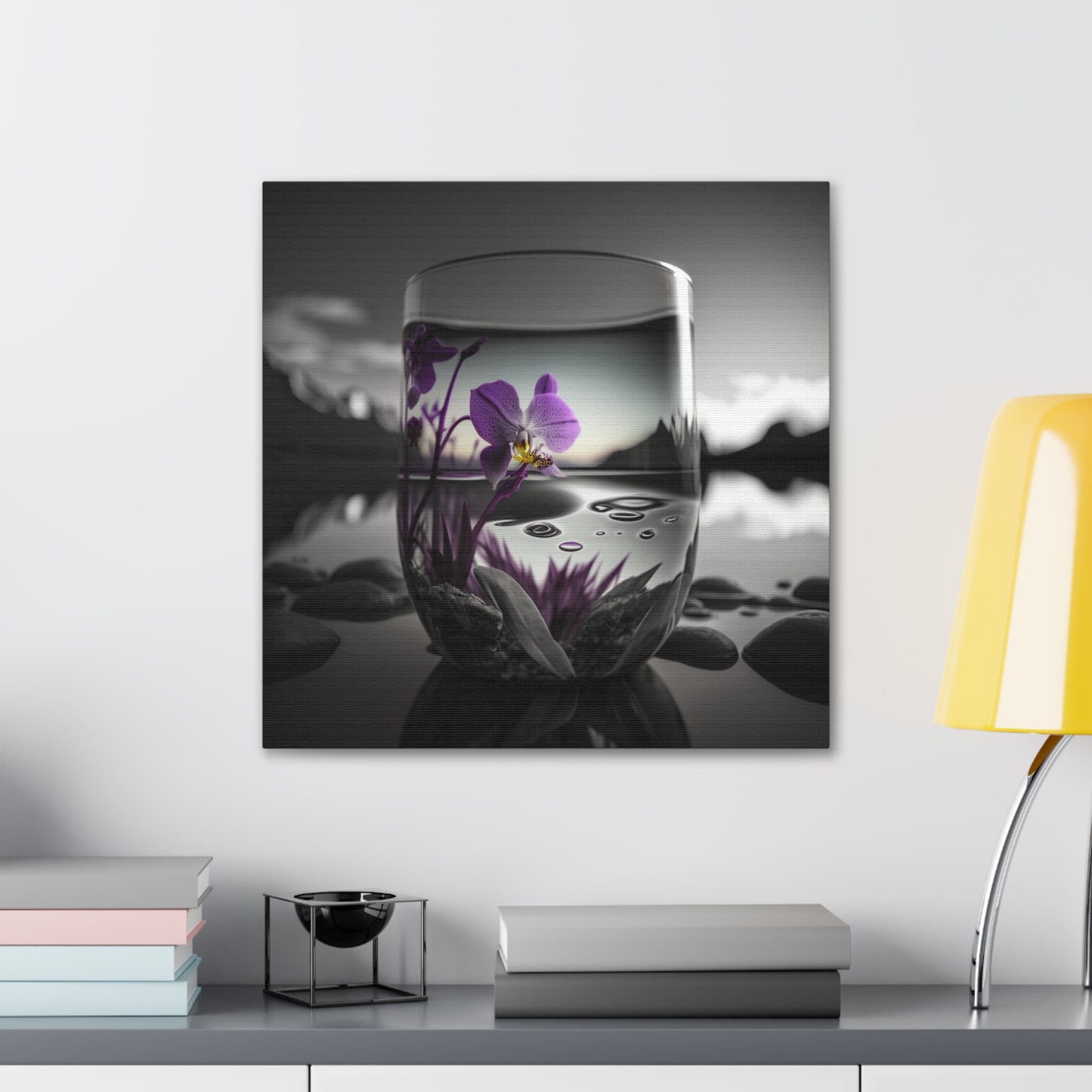 Canvas Gallery Wraps Purple Orchid Glass vase 2