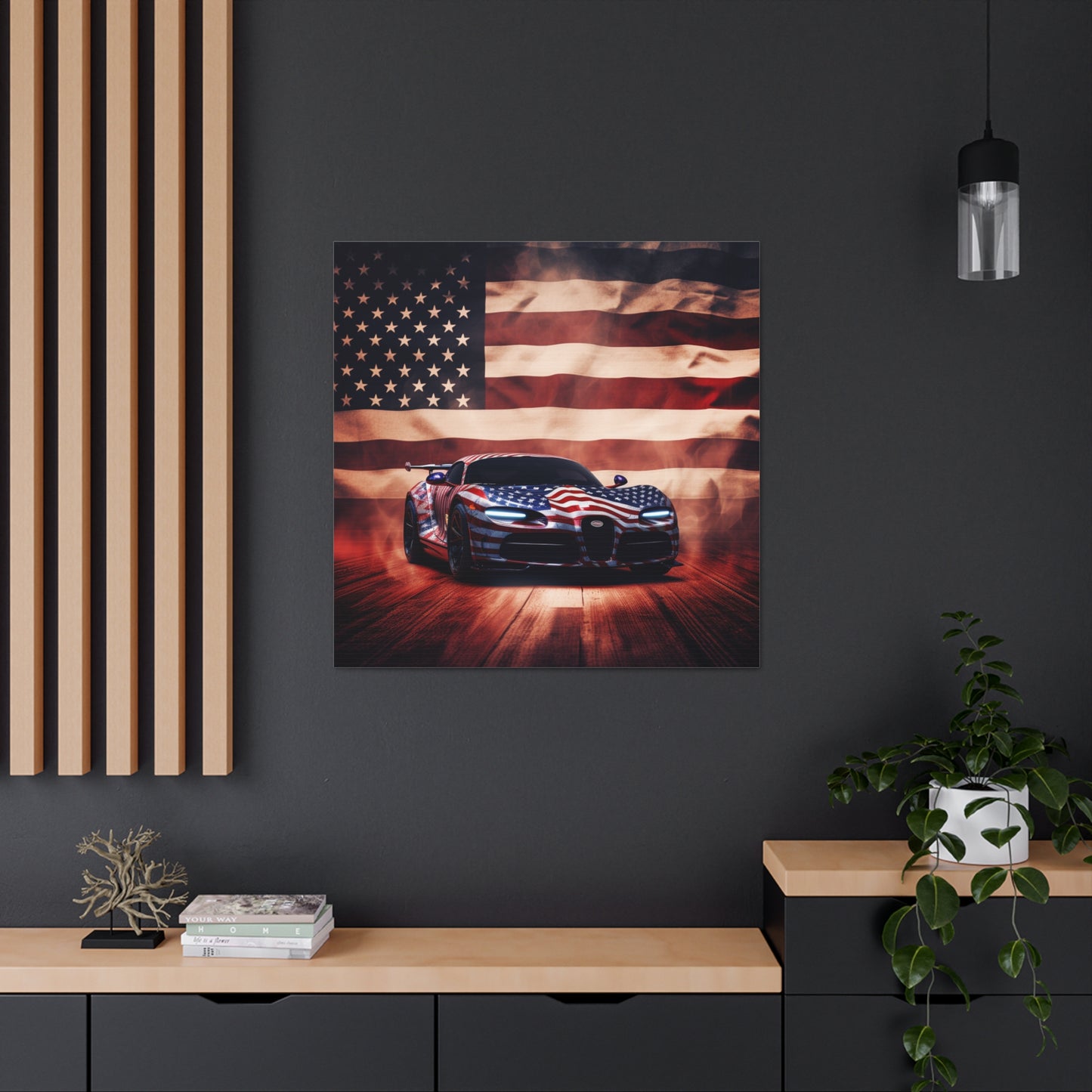 Canvas Gallery Wraps Abstract American Flag Background Bugatti 2