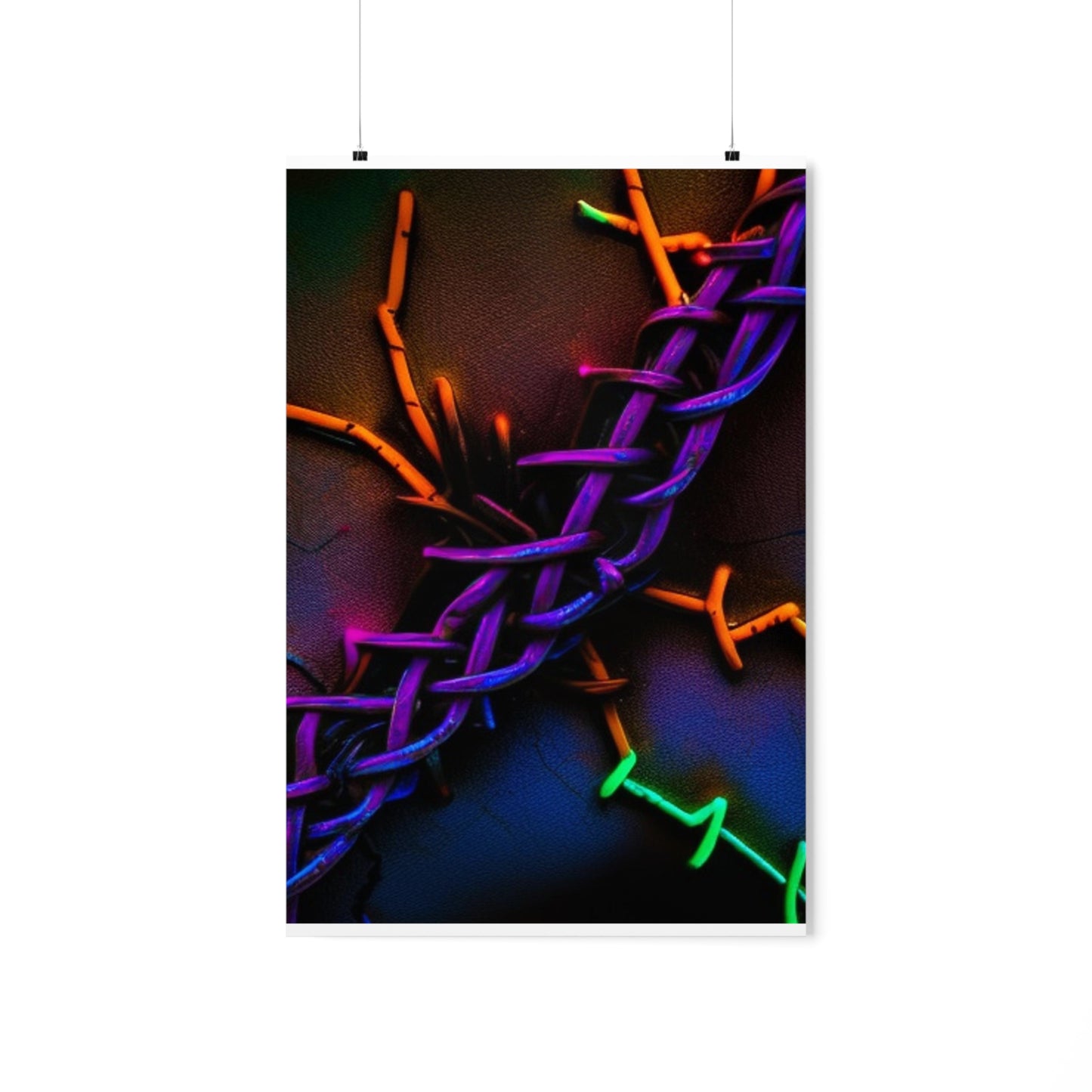 Premium Matte Vertical Posters Macro Neon Barbs 2