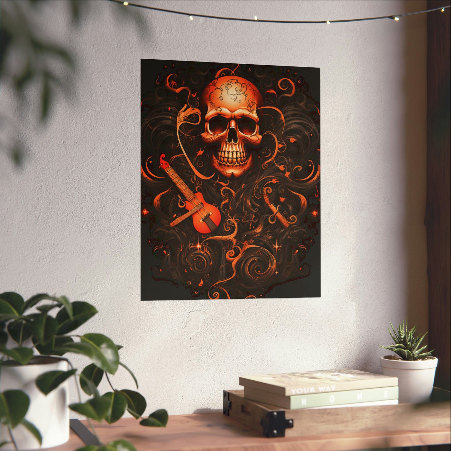 Premium Matte Vertical Posters Skull Treble Clef 4