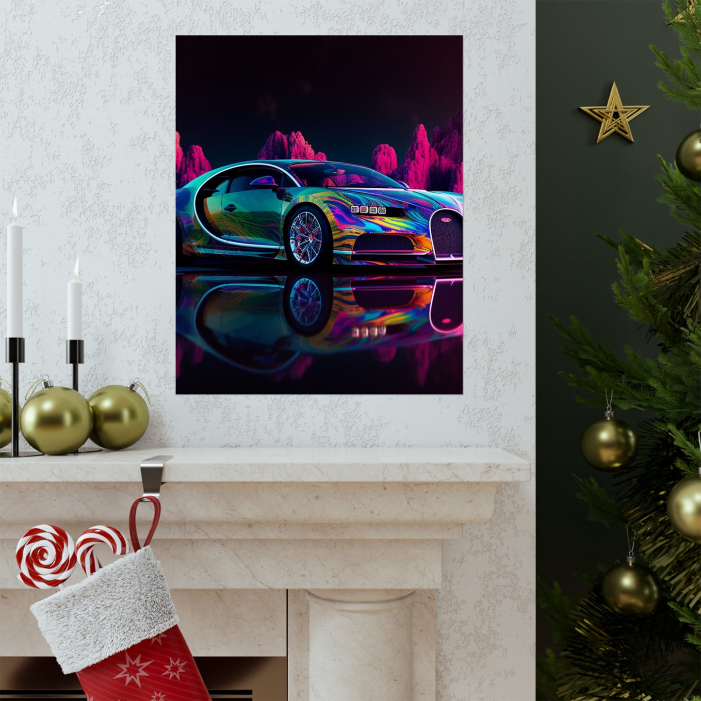 Premium Matte Vertical Posters Florescent Bugatti Flair 2