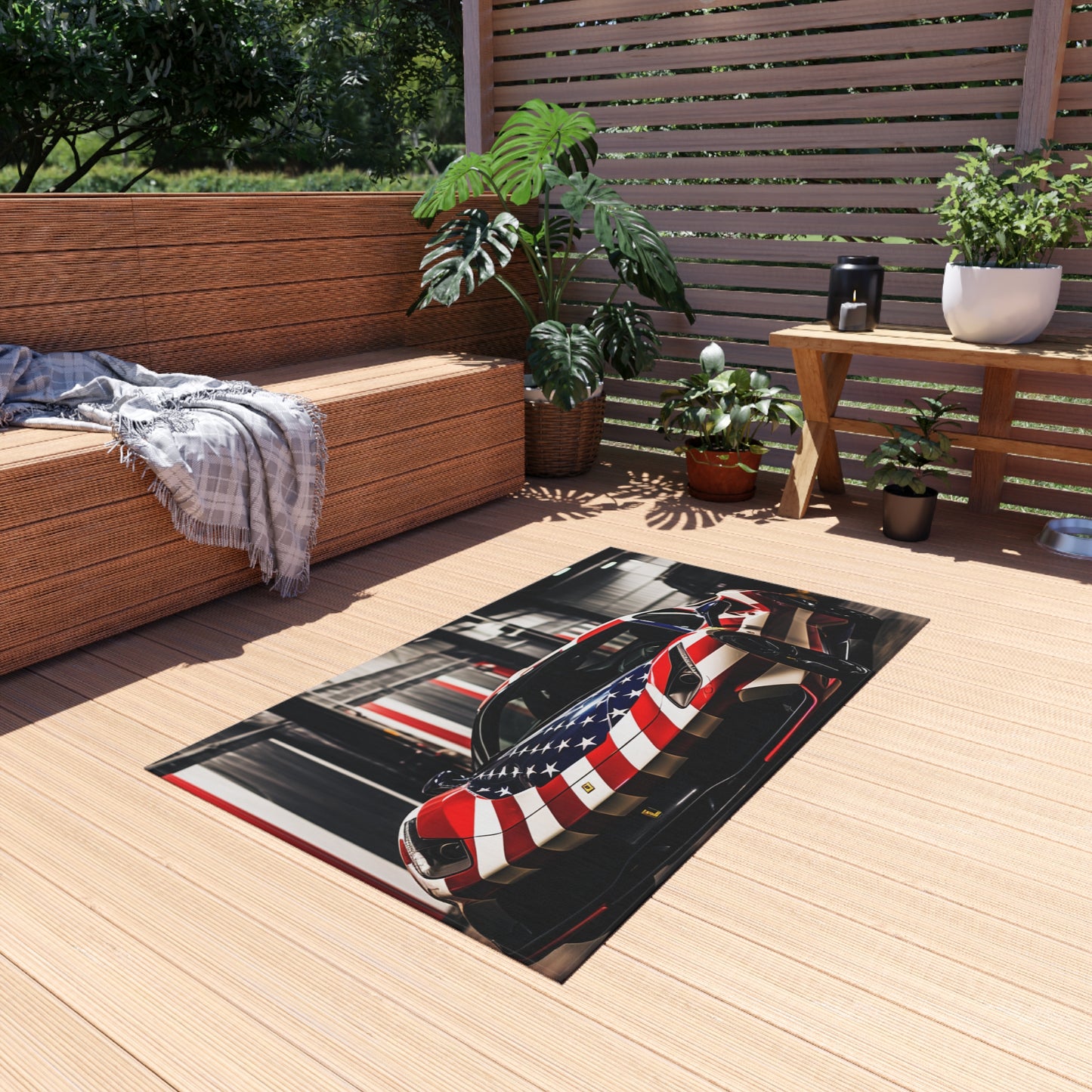 Outdoor Rug  American Flag Farrari 3