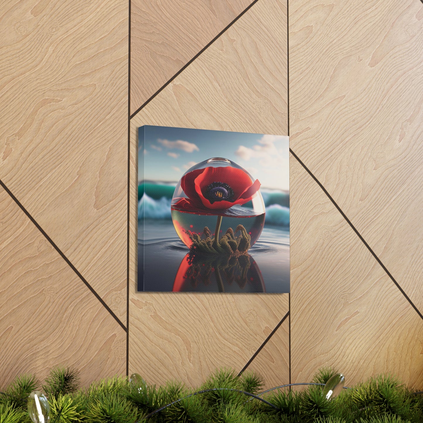 Canvas Gallery Wraps Red Anemone in a Vase 4